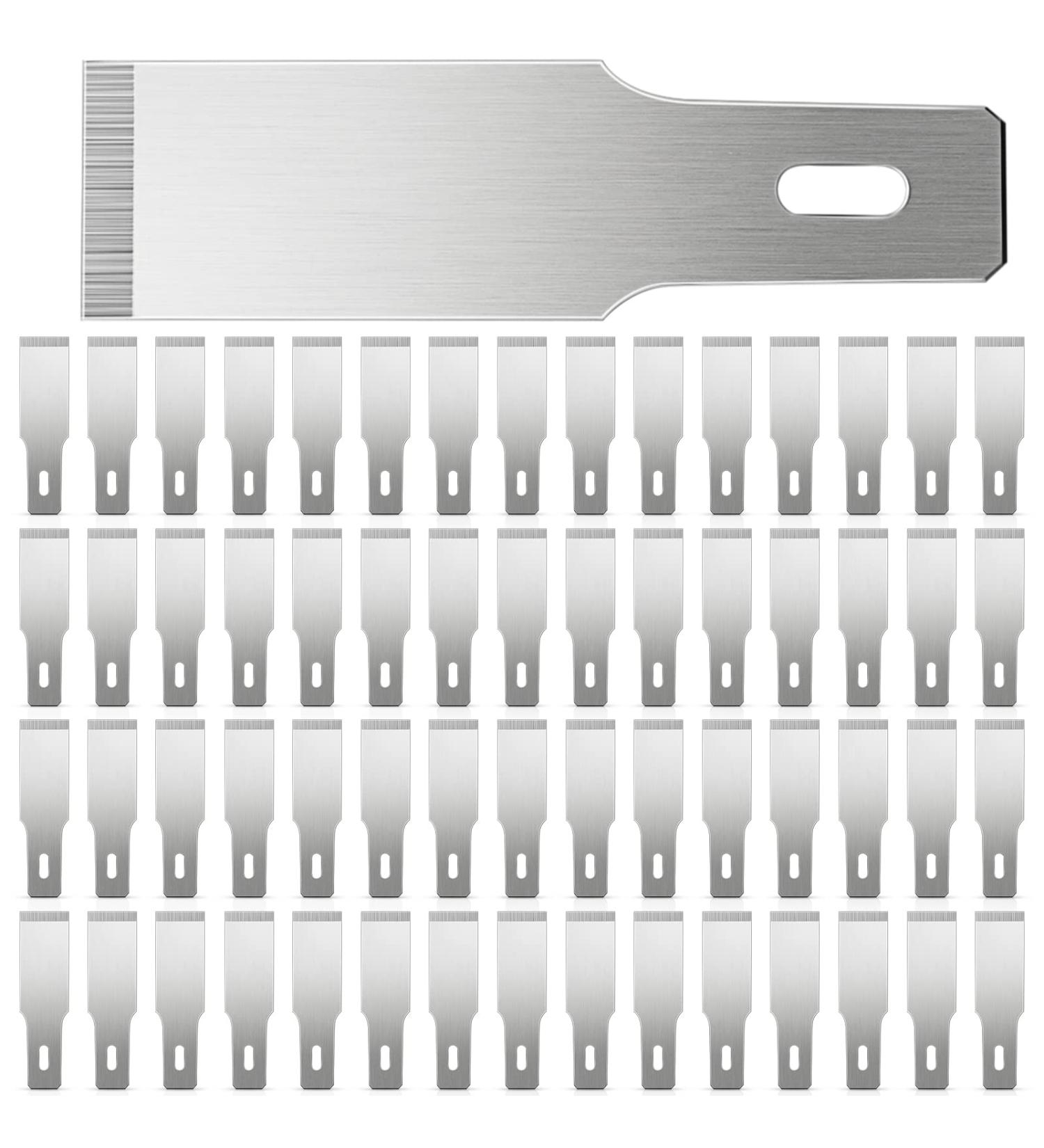 Size 18 Chiseling Blades SK5 Knife Blades No Handles Knife Square Blade Carbon Steel Chisel Tip Knife Blade with Plastic Storage Boxes for Wood Craft Carving Chiseling Shaving Cutting (60 Pack) - Buy Online on GoSupps.com