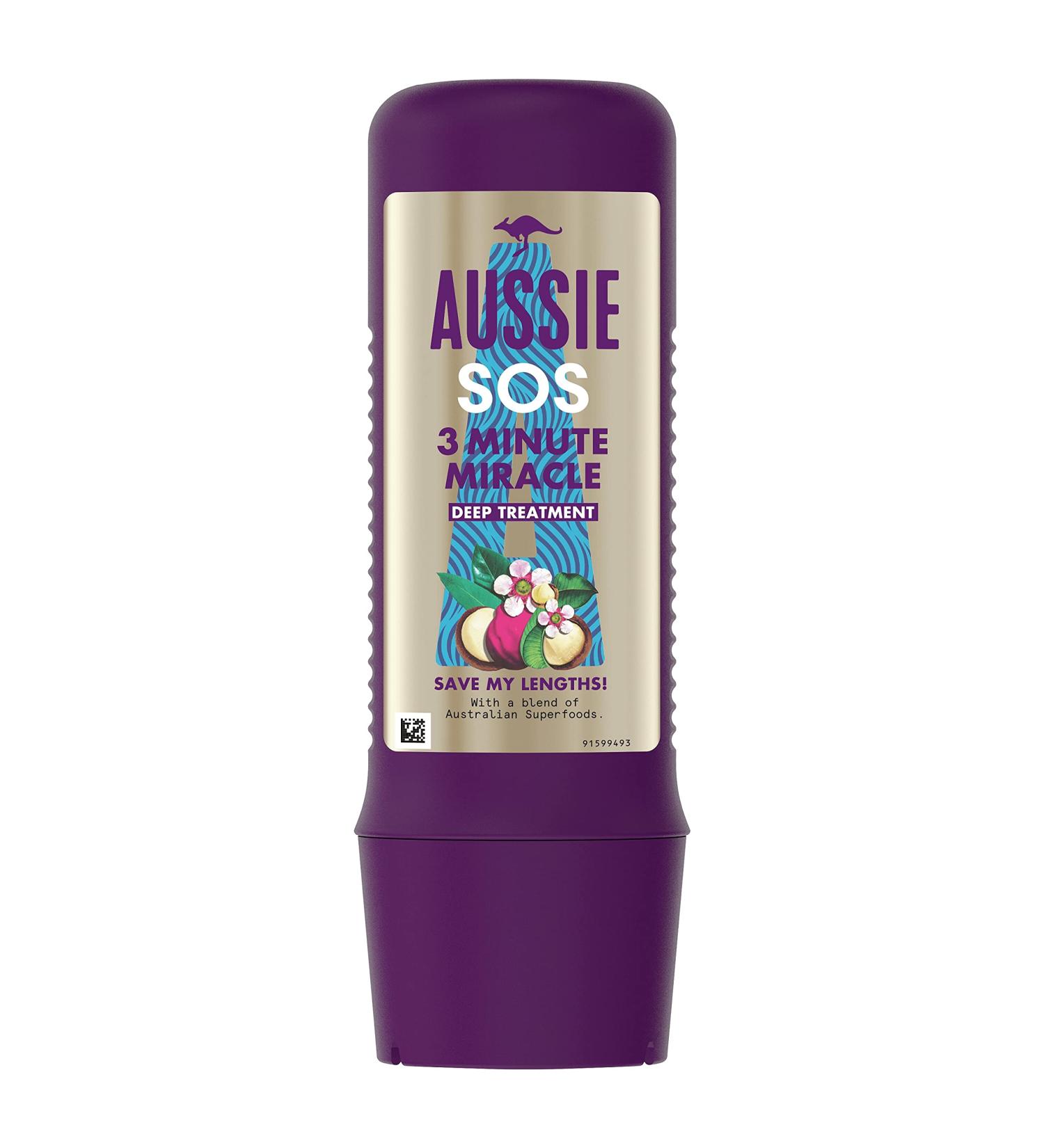 Aussie SOS Hair Mask Vegan Intensive Care with Nourishing Properties for Long and Damaged Hair Care Not Tested on Animals Recyclable Bottle 225 ml - Buy Online on GoSupps.com