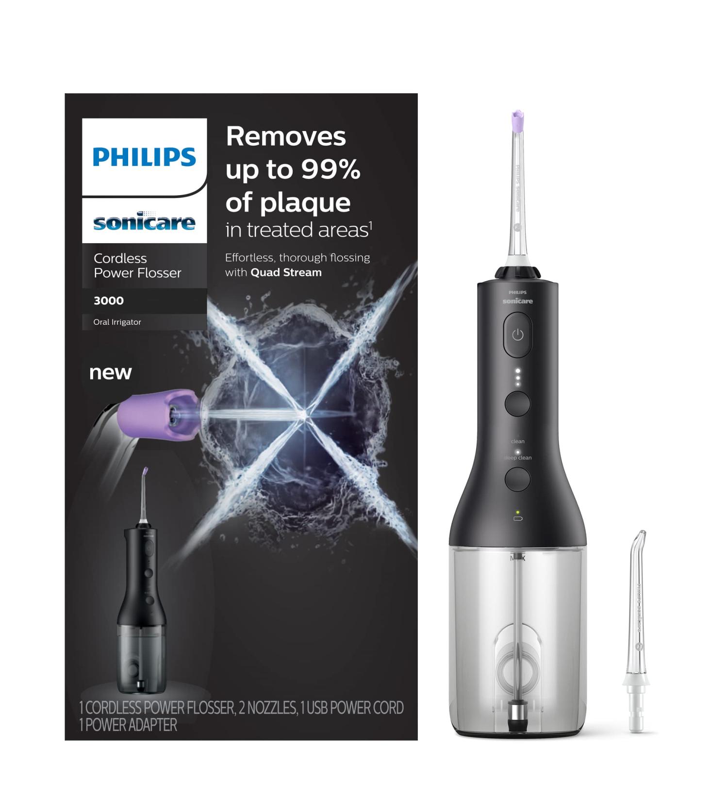 Philips Sonicare Power Flosser 3000 Cordless Black HX3806/23 - Dental Care Essential - Buy Online on GoSupps.com