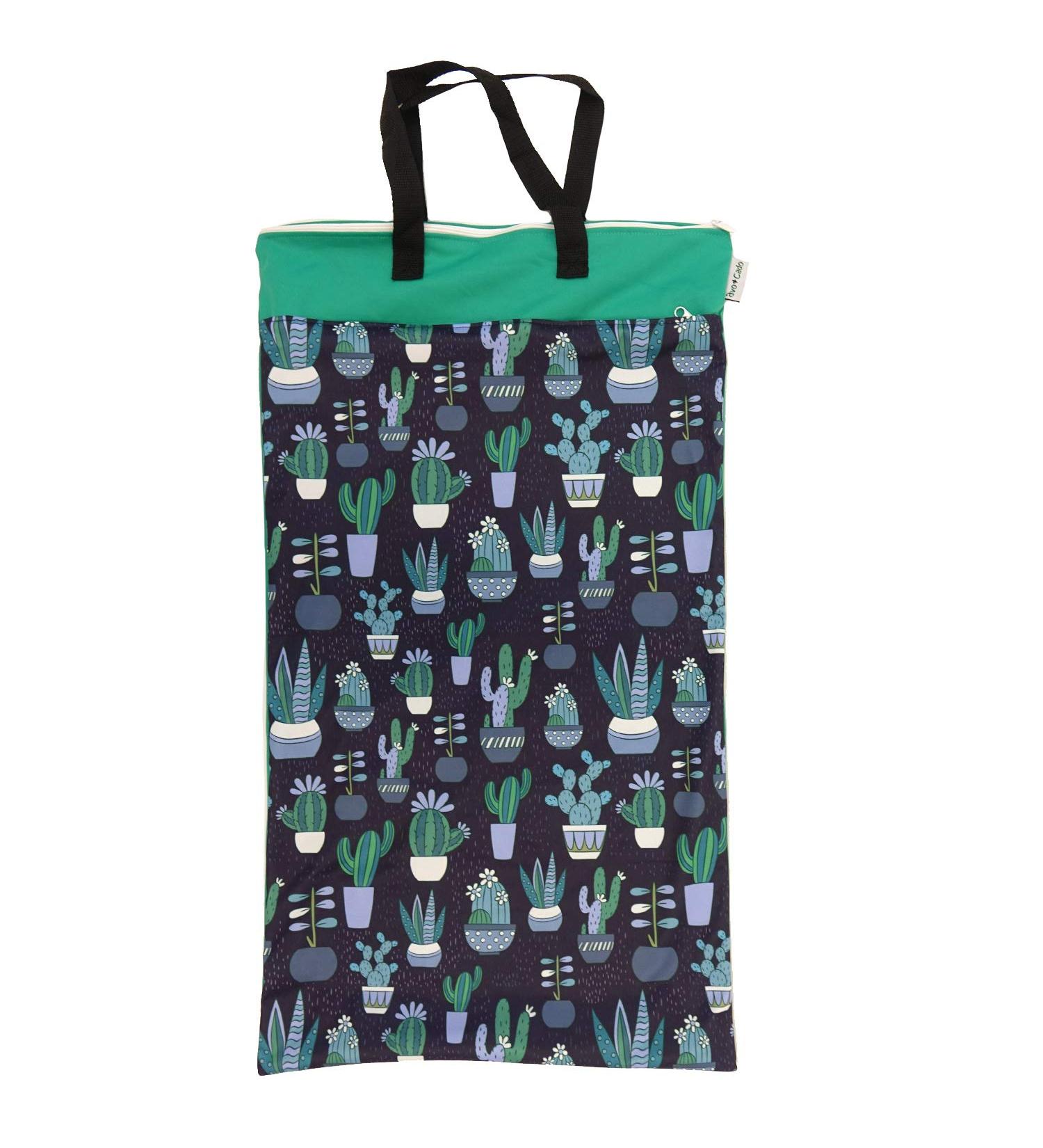 Avo&Cado wet bag Duo (XL) with dry compartment (cactus/green)