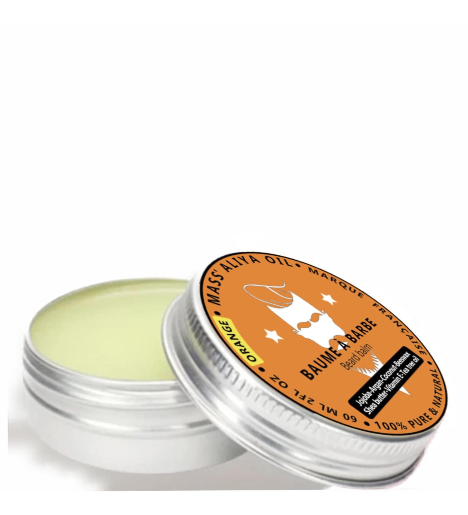 Mass Aliya Oil Baume Barbe Homme-100% pur et naturel-Soin sans rin age au karit argan jojoba coco et vitamine E. Adoucit coiffe et hydrate la barbe et la moustache. 60 ml (Orange) - Buy Online on GoSupps.com