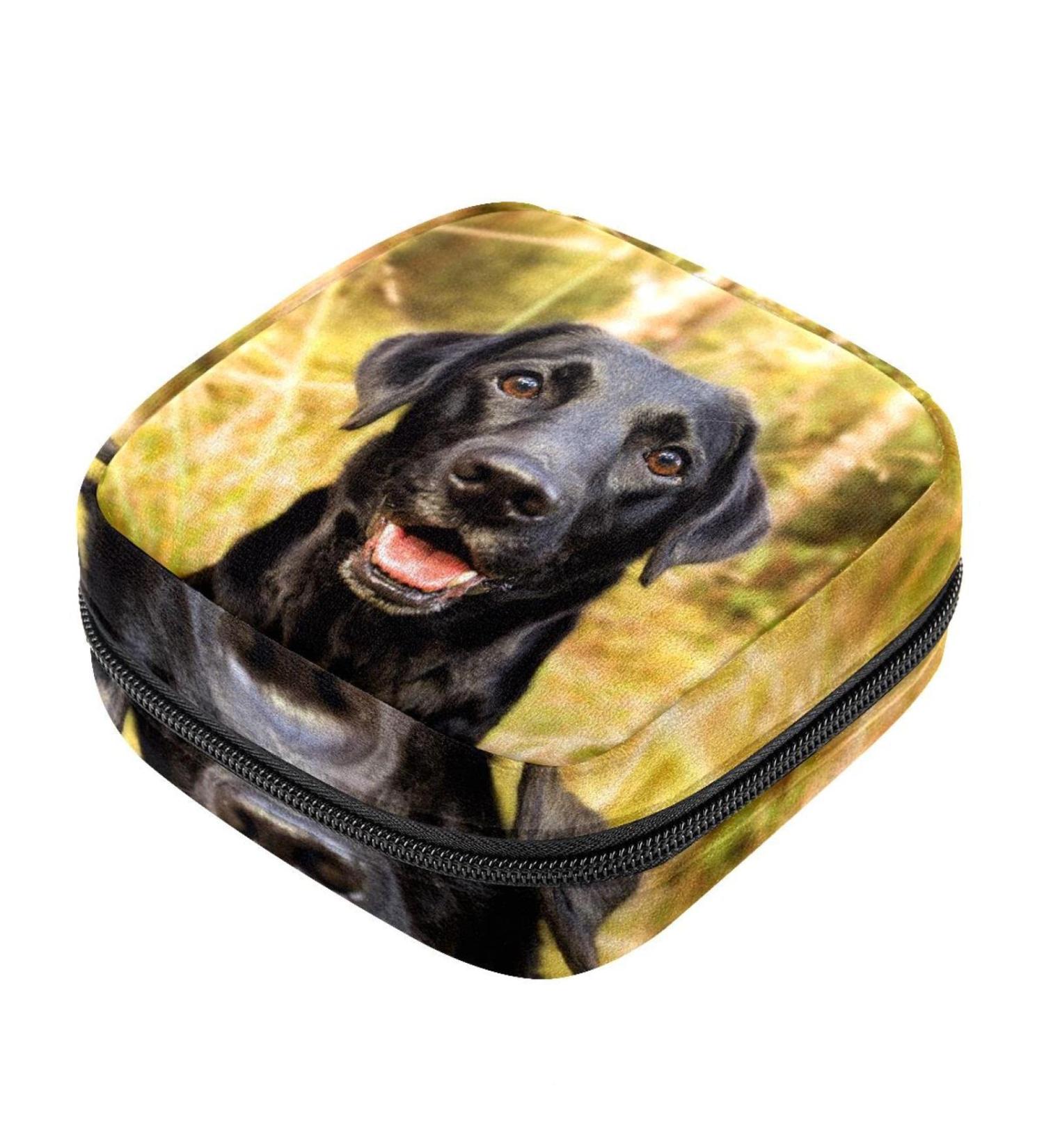 Menstrual Pad Bag with Zipper - Stylish Tampon Pouch for Women & Girls (Labrador Retriever Design) - Buy Online on GoSupps.com
