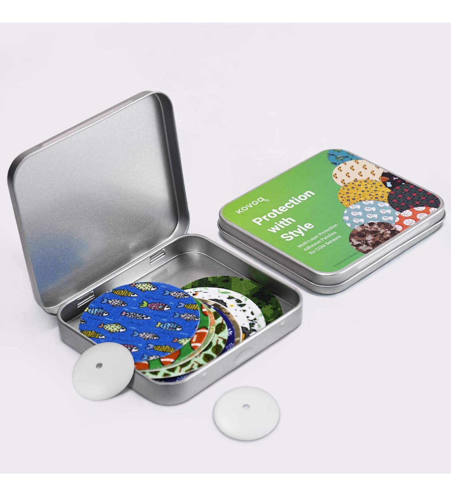 KovoQ Sensor Protection Hard Bowl & 10 Color Sensor Overpatches for Freestyle Libre 3 - Ultimate CGM Glucose Monitor Protection - Buy Online on GoSupps.com