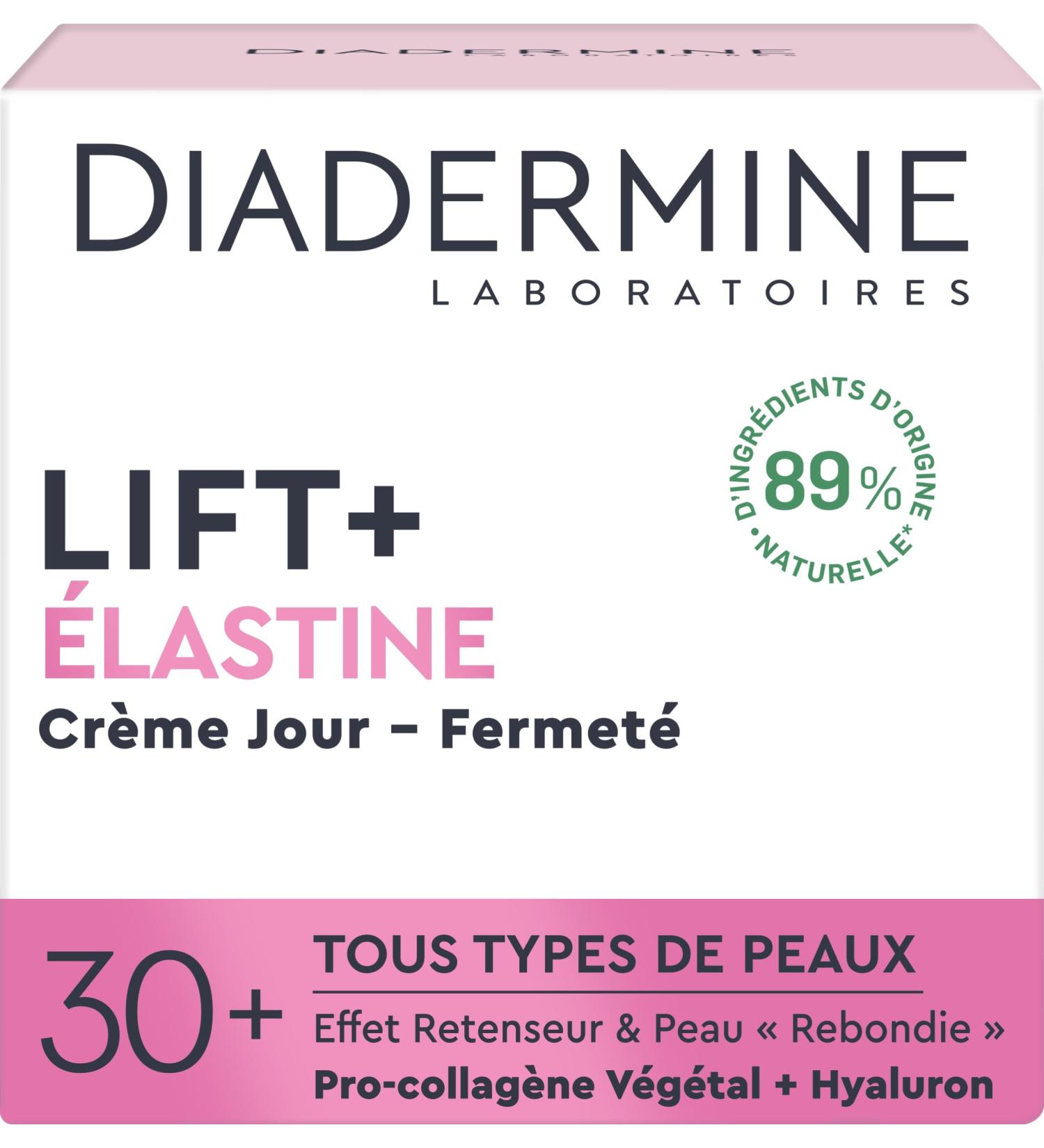Diadermine - Lift+ Elastin - Face Day Cream - Ultra-Tightening Anti-Wrinkle Treatment - Plant Pro-Collagen and Soy Active - 89% Natural Ingredients - Anti-Aging Treatment - 50 ml Jar