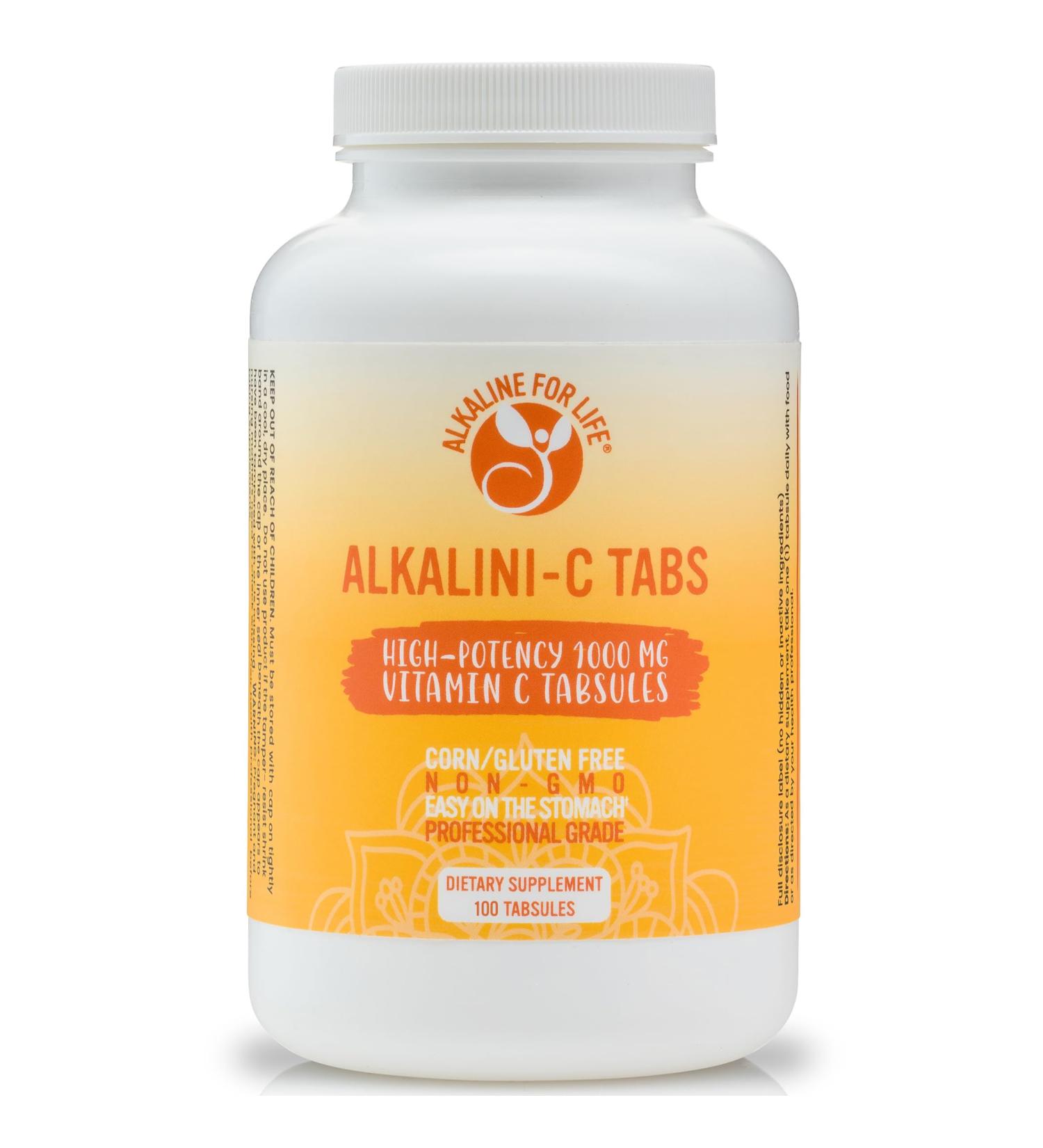 Alkalini-C Tabs| Corn-Free | GMO-Free | Alkalizing Nutrients Forms | 1000 MG Per Tab | Professional Grade Vitamin C as L-Ascorbate NOT Ascorbic Acid 100 Count (Pack of 1)