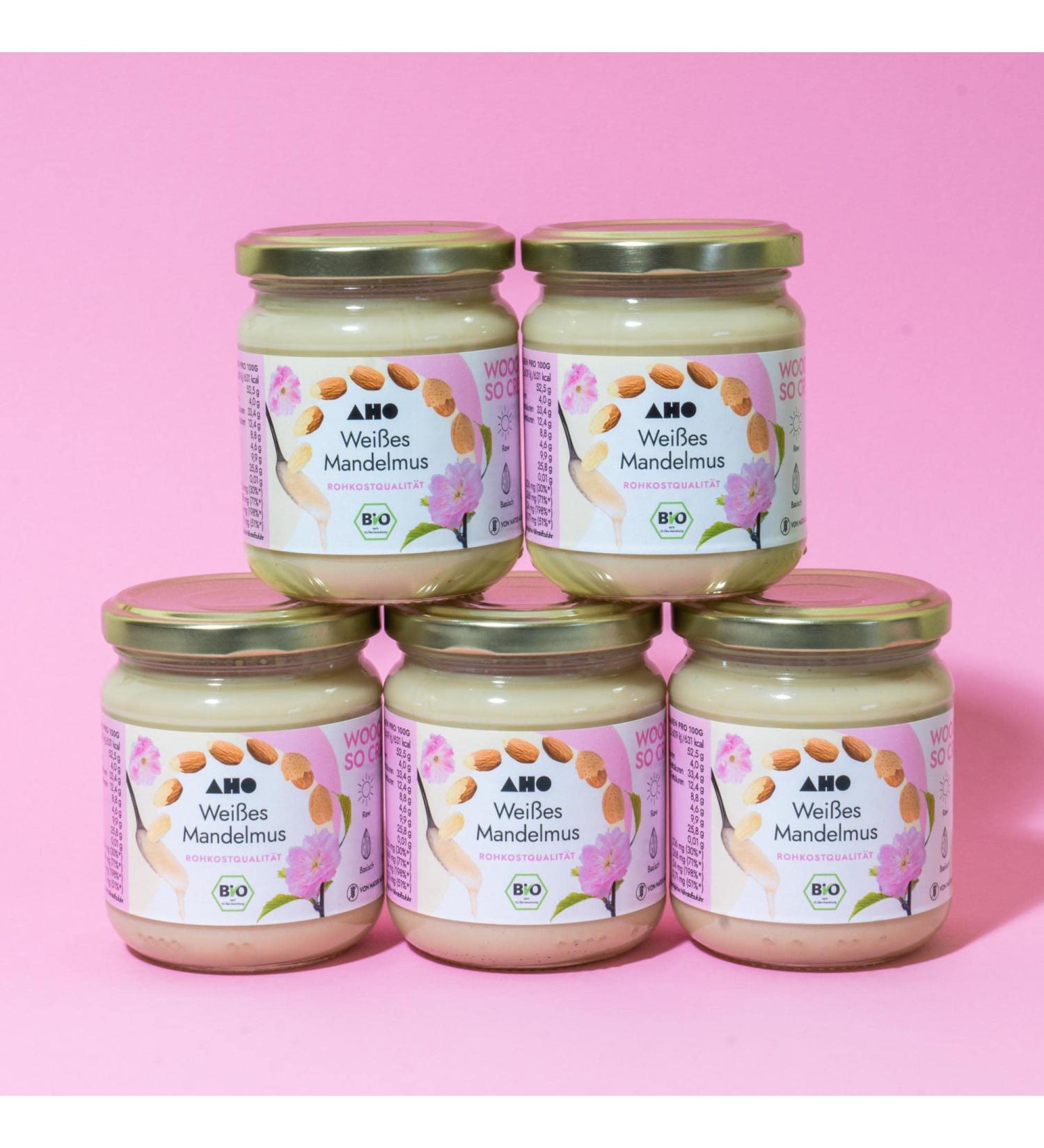 AHO Raw Food Grade White Almonds 200g - European Almonds - Made in France (5 x 200g) - Buy Online on GoSupps.com