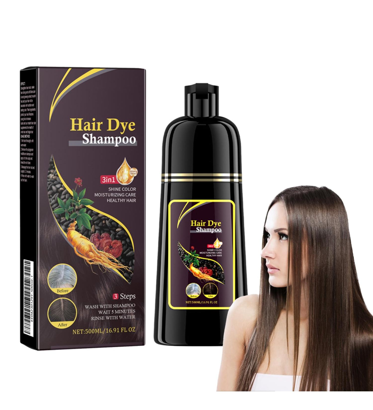  Beslibate 500ml Shampoo for Brown Hair 3-in-1 Colouring Shampoo Instant Colouring Shampoo Deeply Nourishes UV Shine Natural Ingredients - Buy Online on GoSupps.com