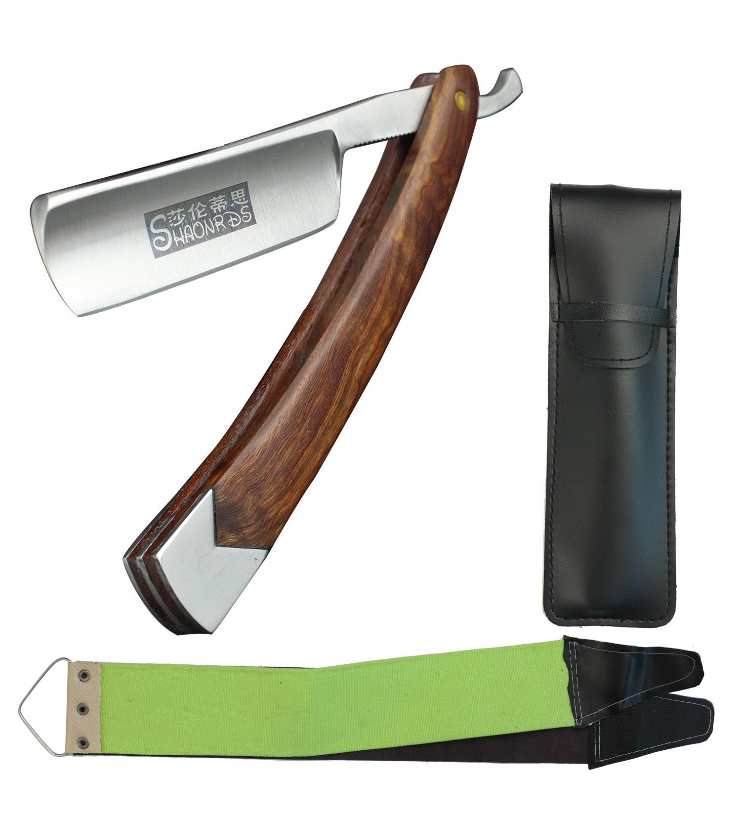 Premium Redwood Handle Razor Set for Beginners & Barbers - Perfect Shave Case Included - Buy Online on GoSupps.com