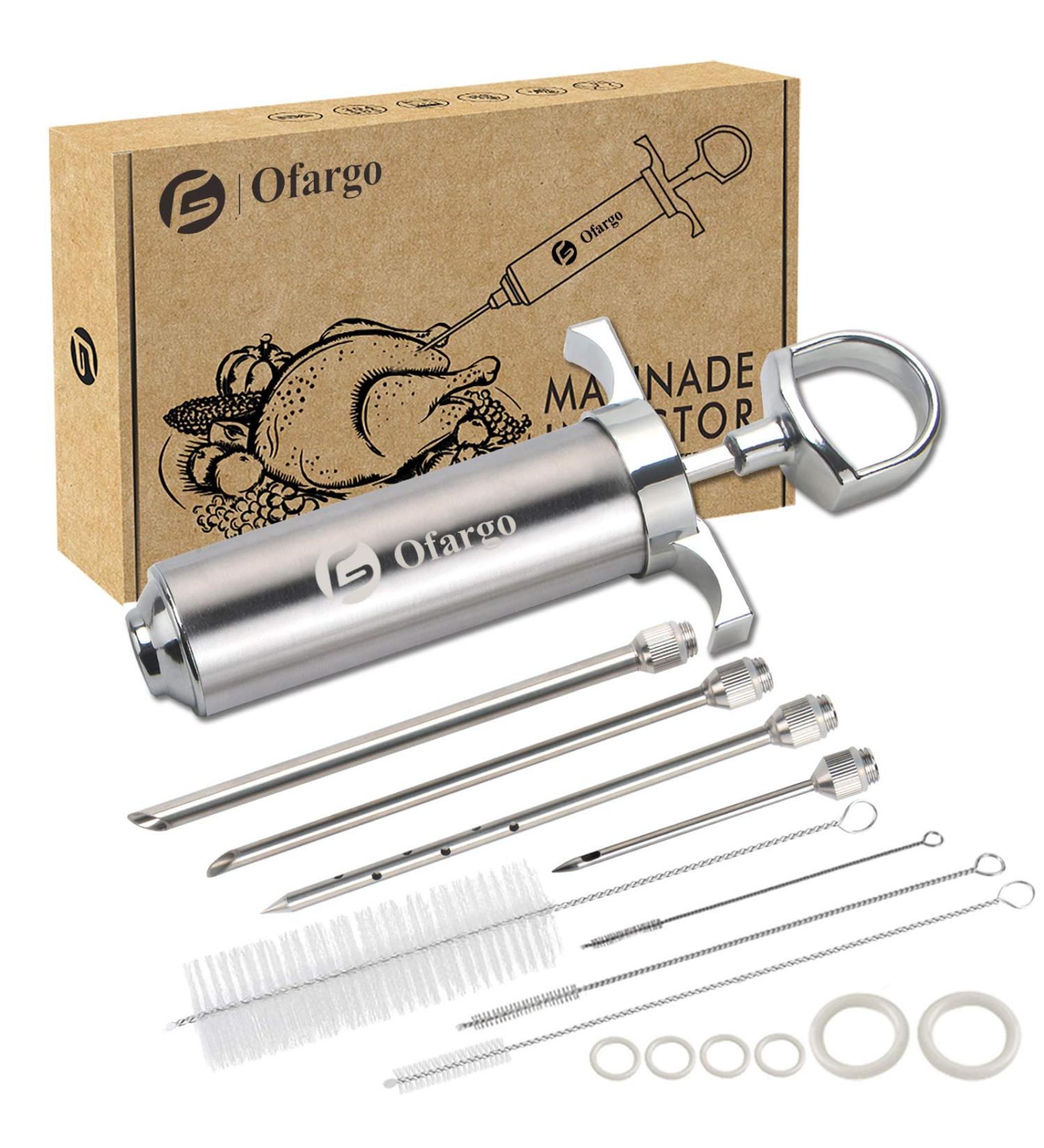 Ofargo Seringue alimentaire Seringue viande avec 4 Aiguilles injecteur de marinade pour Boeuf Poulet BBQ seringue marinade capacit de 60 ml/2 oz Mode d'emploi disponible Silver - Buy Online on GoSupps.com