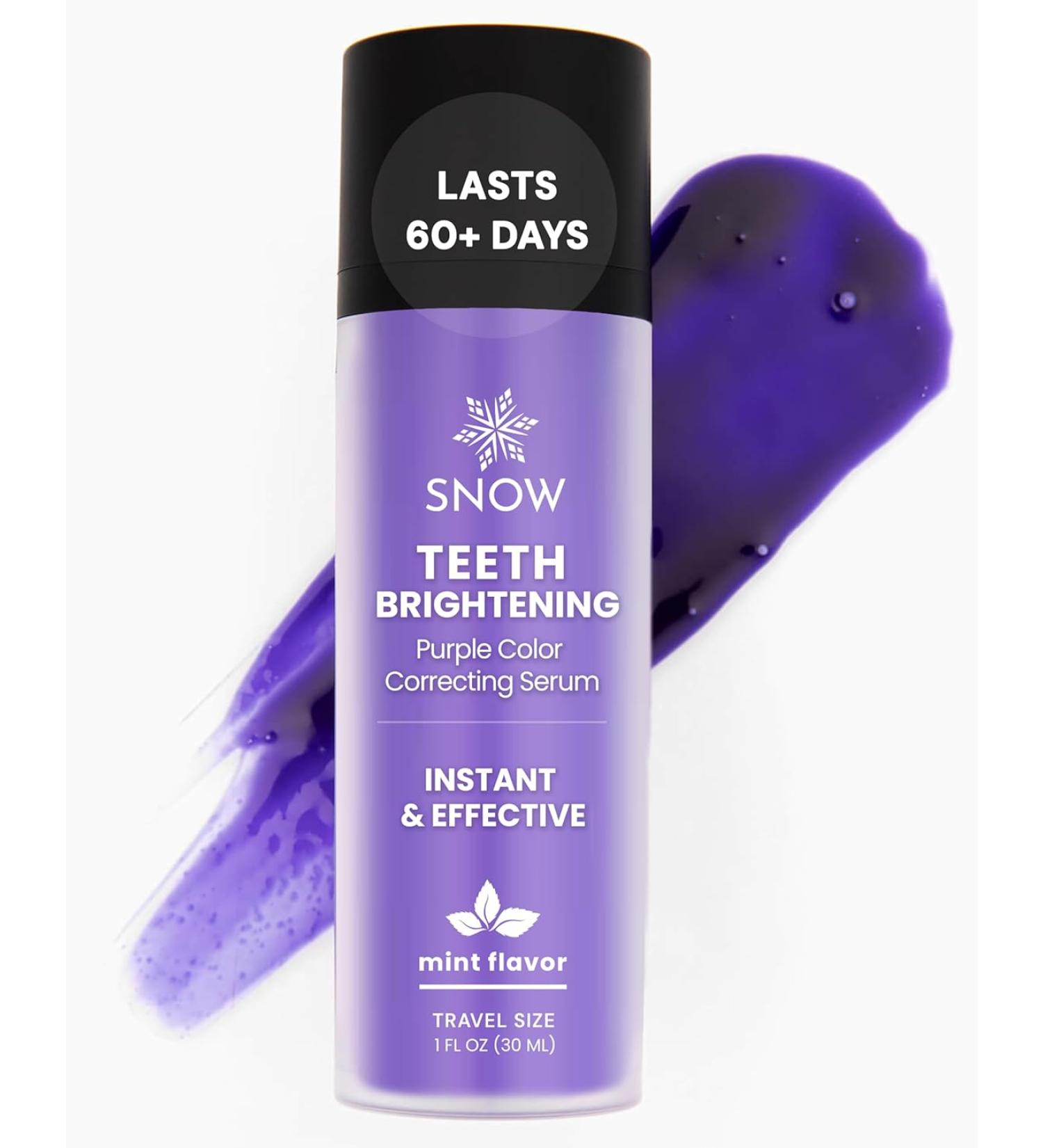 Buy SNOW Teeth Brightening Purple Serum | Gentle Enamel-Safe Instant Brightening | Dental Care & Hygiene | 2 Month Supply for a Brighter Smile - Buy Online on GoSupps.com