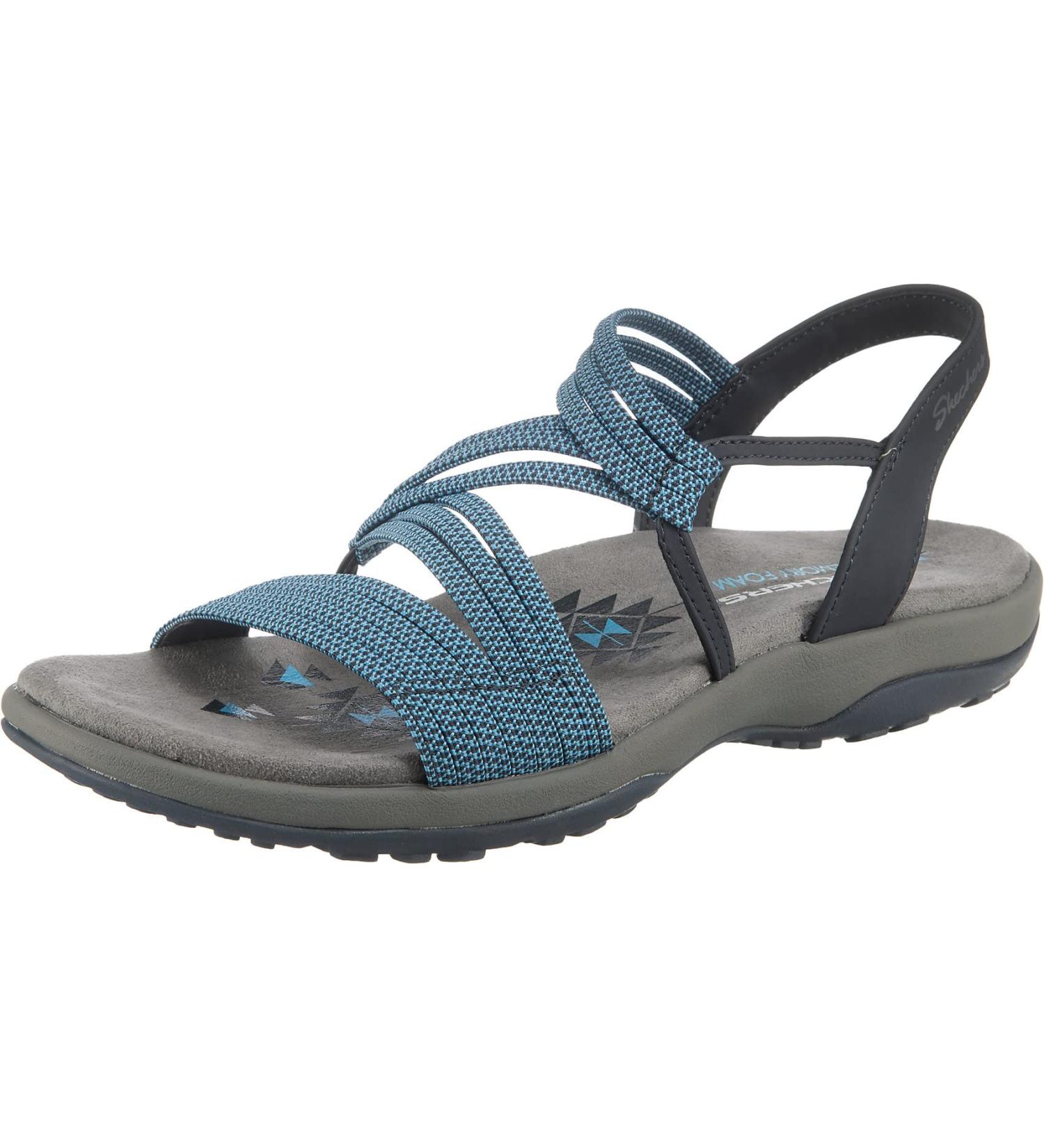 Skechers Women's Reggae Slim-Skech Appeal Z-Gore Slingback Sandal - 39 EU Navy | Comfortable & Stylish Sandals for All-Day Wear - Buy Online on GoSupps.com