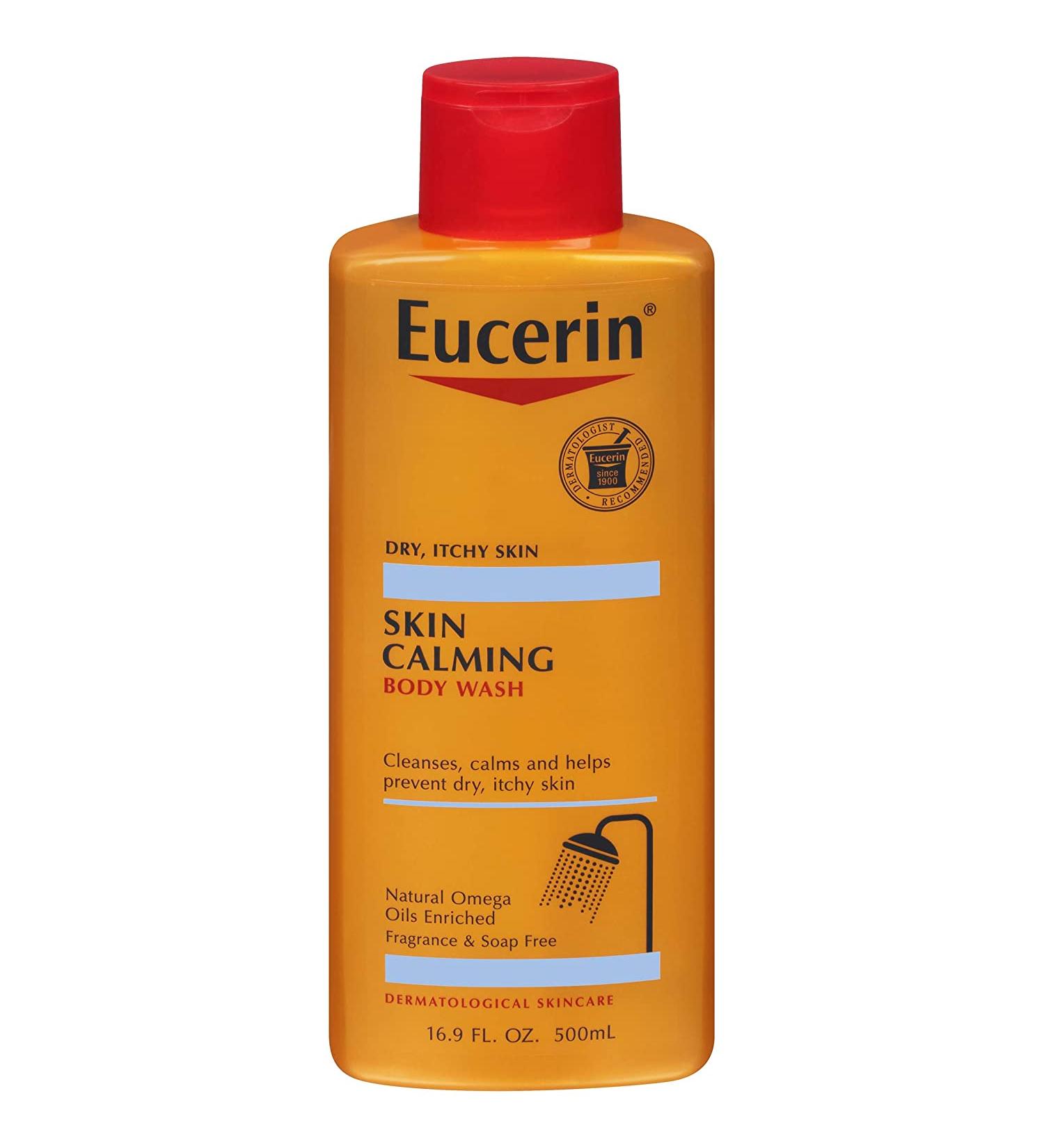 Eucerin Skin Calming Body Wash For Dry Itchy Skin Fragrance Free 8.4 fl oz (250 ml) - Pack Of 3