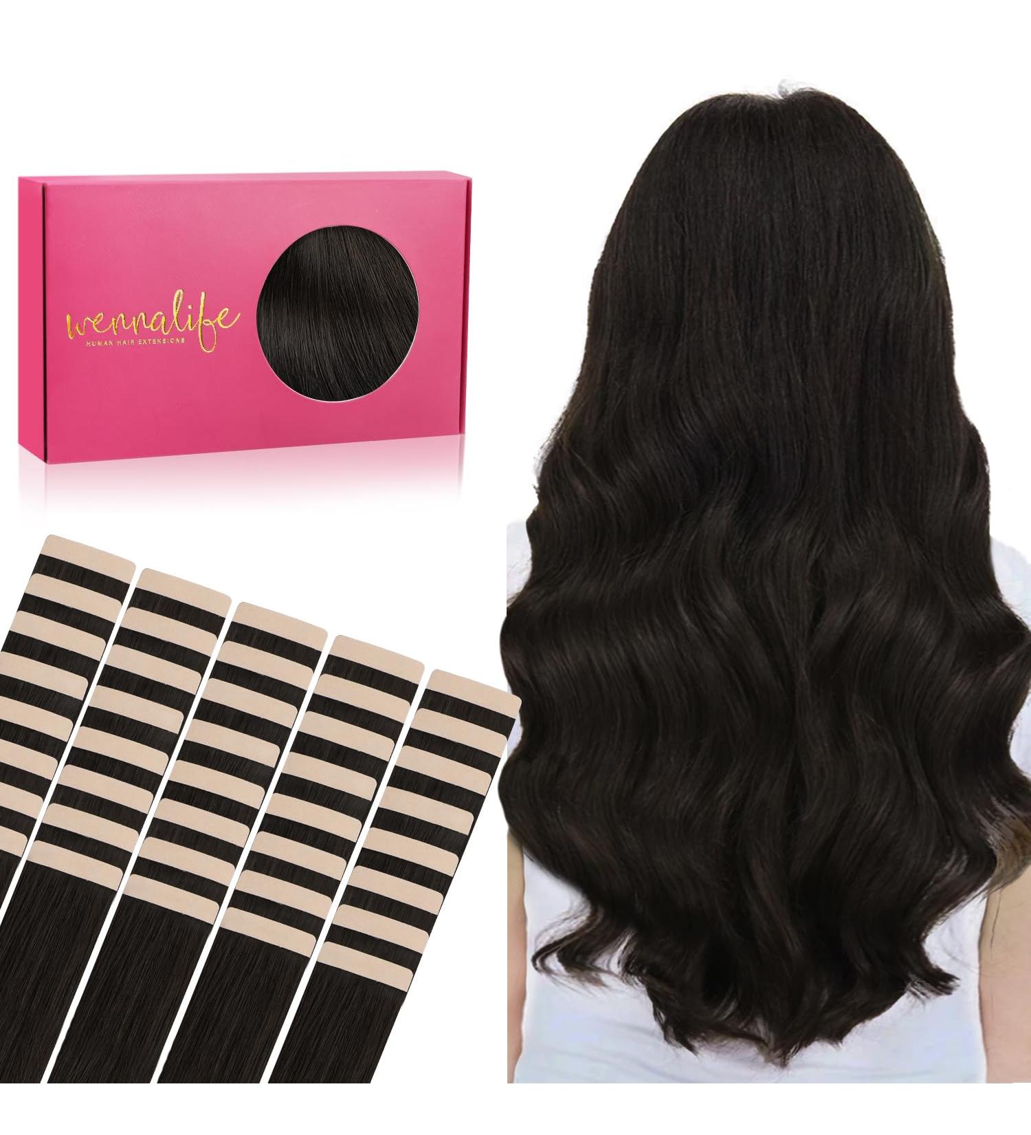Buy Salife Tape Extensions - 40PCs Real Hair 60g 25cm Dark Brown Invisible Tape in Hair Extensions for Silky Straight Style - Buy Online on GoSupps.com