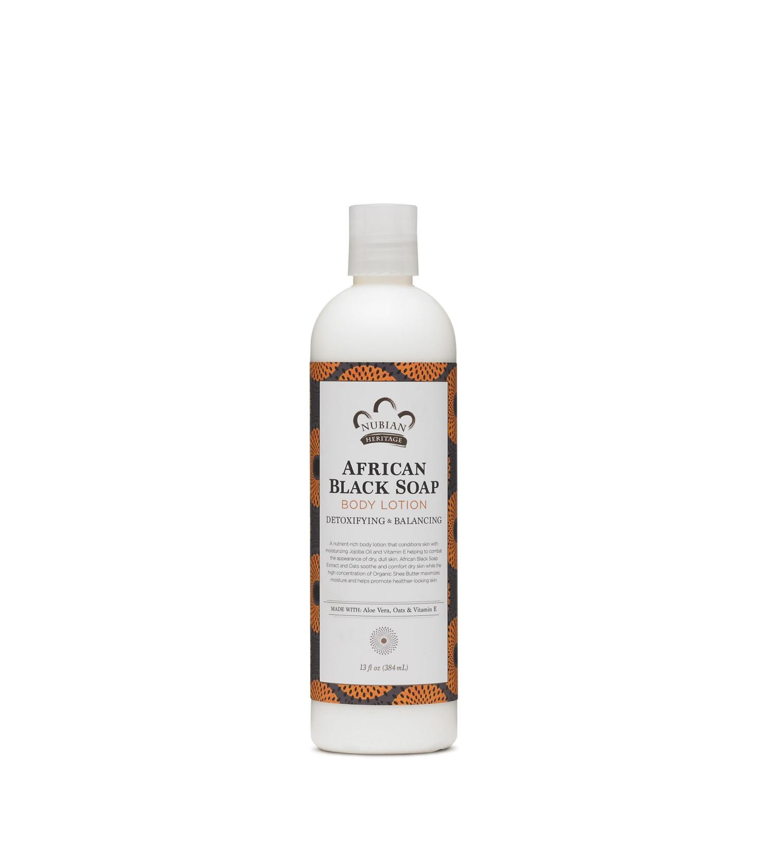 Nubian Heritage African Black Soap Body Lotion 13 fl oz - Nourishing & Moisturizing - Buy Online on GoSupps.com