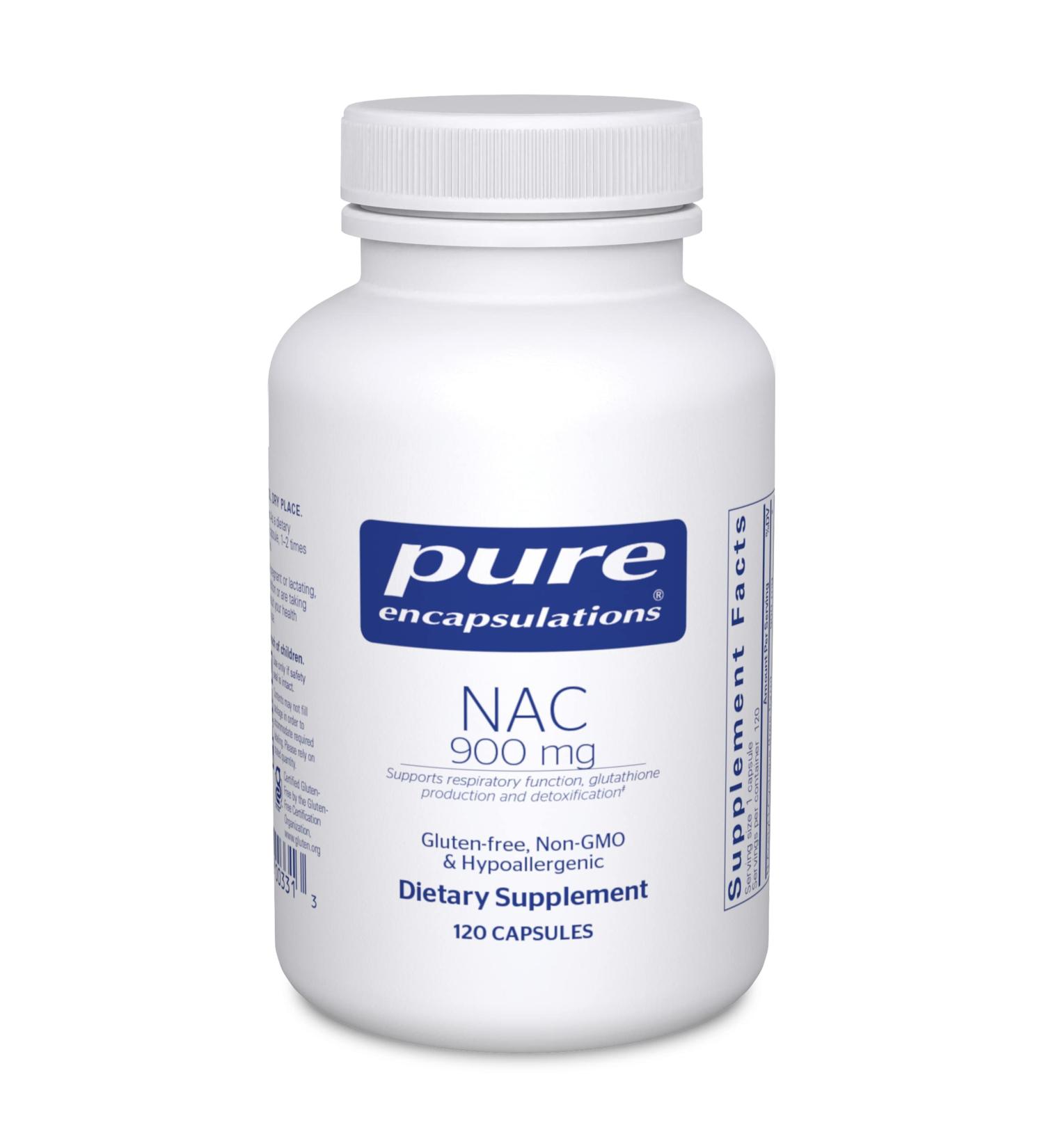 Pure Encapsulations NAC 900 mg - Lung and Immune Support Supplement - 120 Capsules - Buy Online on GoSupps.com