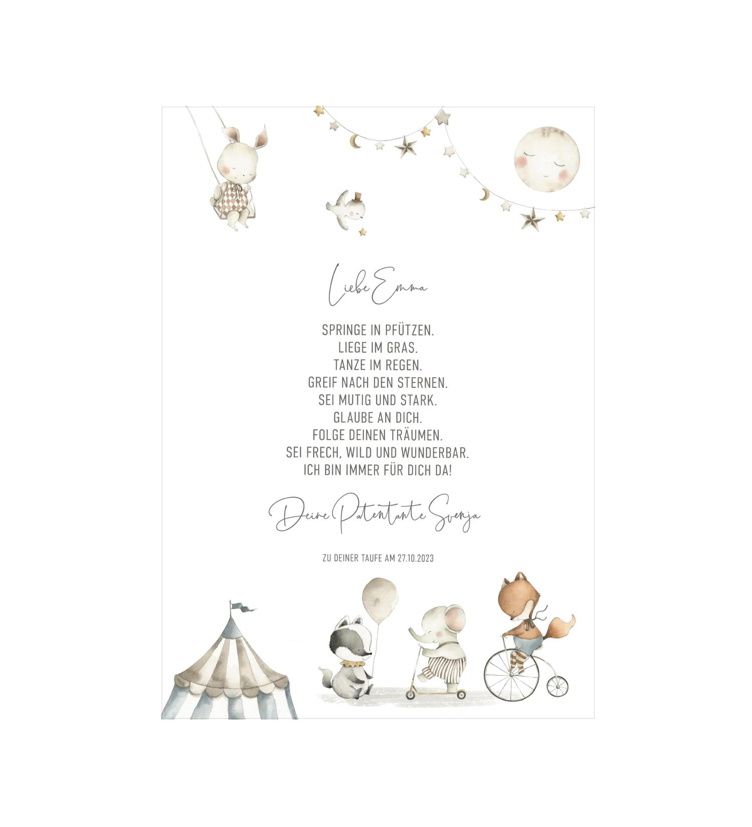 Personalized Godparent Letter for Baptism Circus | Unique Baptism Gift for Boys & Girls - Buy Online on GoSupps.com