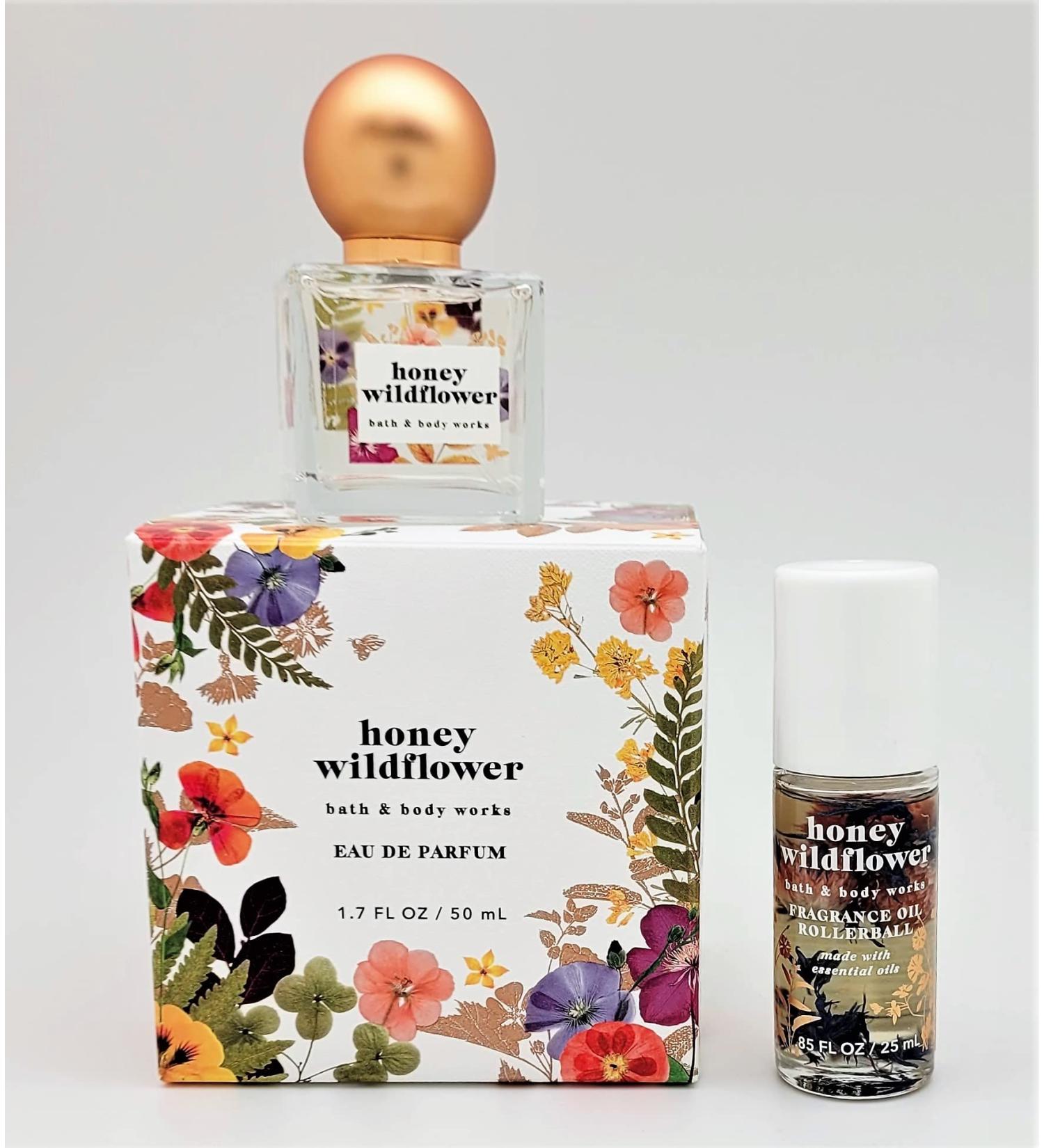Bath & Body Works Honey Wildflower - 2 pc Bundle - Eau de Parfum - 1.7 fl oz and Essential Oil Rollerball .85 fl oz. - Buy Online on GoSupps.com
