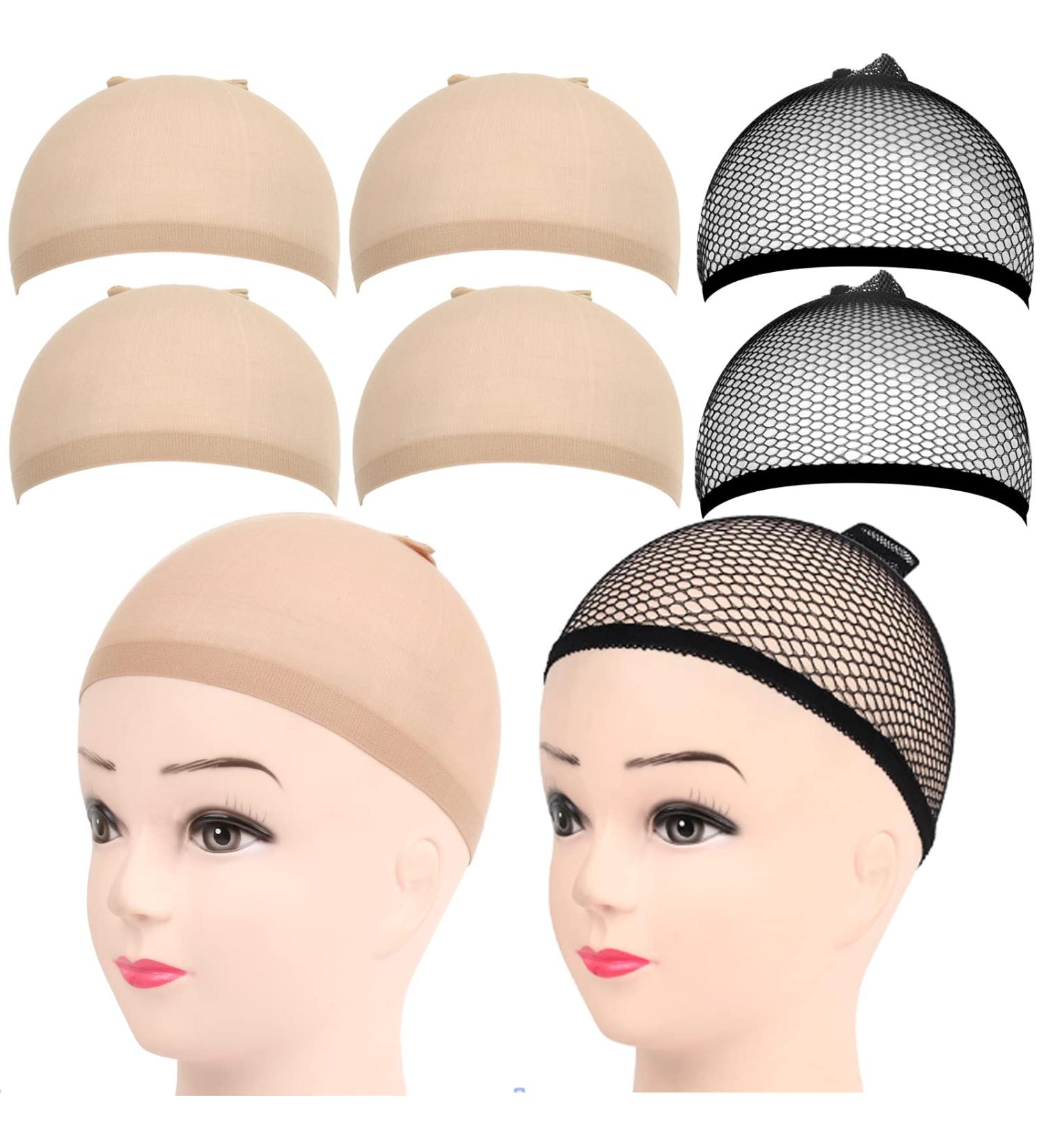 Nude Nylon and Black Mesh Wig Caps Set for Women - 6PCS FANDAMEI Wig Caps for Halloween Cosplay - Buy Online on GoSupps.com