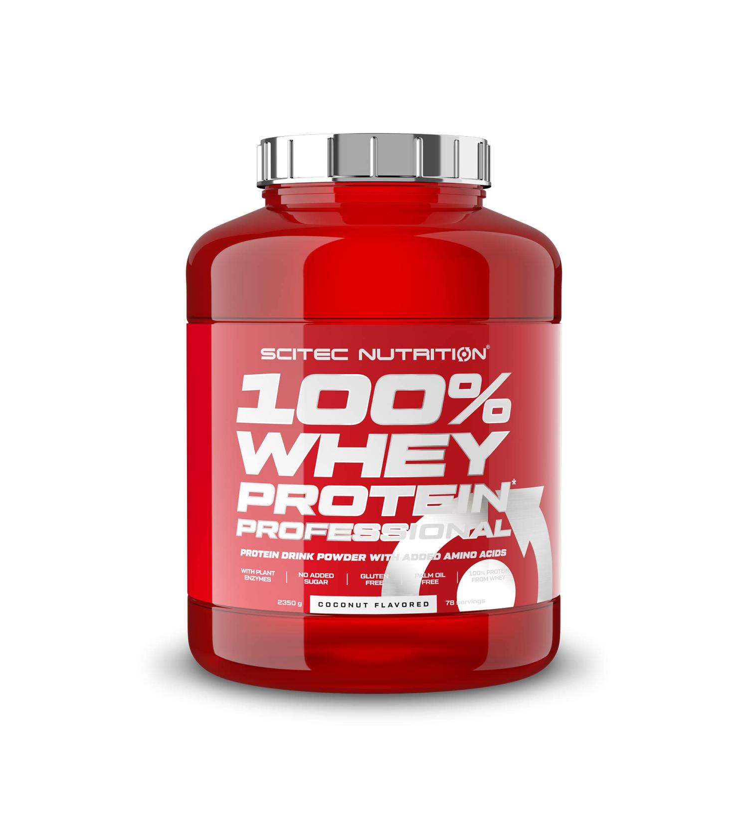 Scitec Nutrition 100% Whey Protein Professional | 2.35 kg Coconut | Amino Acids & Digestive Enzymes | Gluten-Free & Palm Oil-Free - International Shipping - Buy Online on GoSupps.com