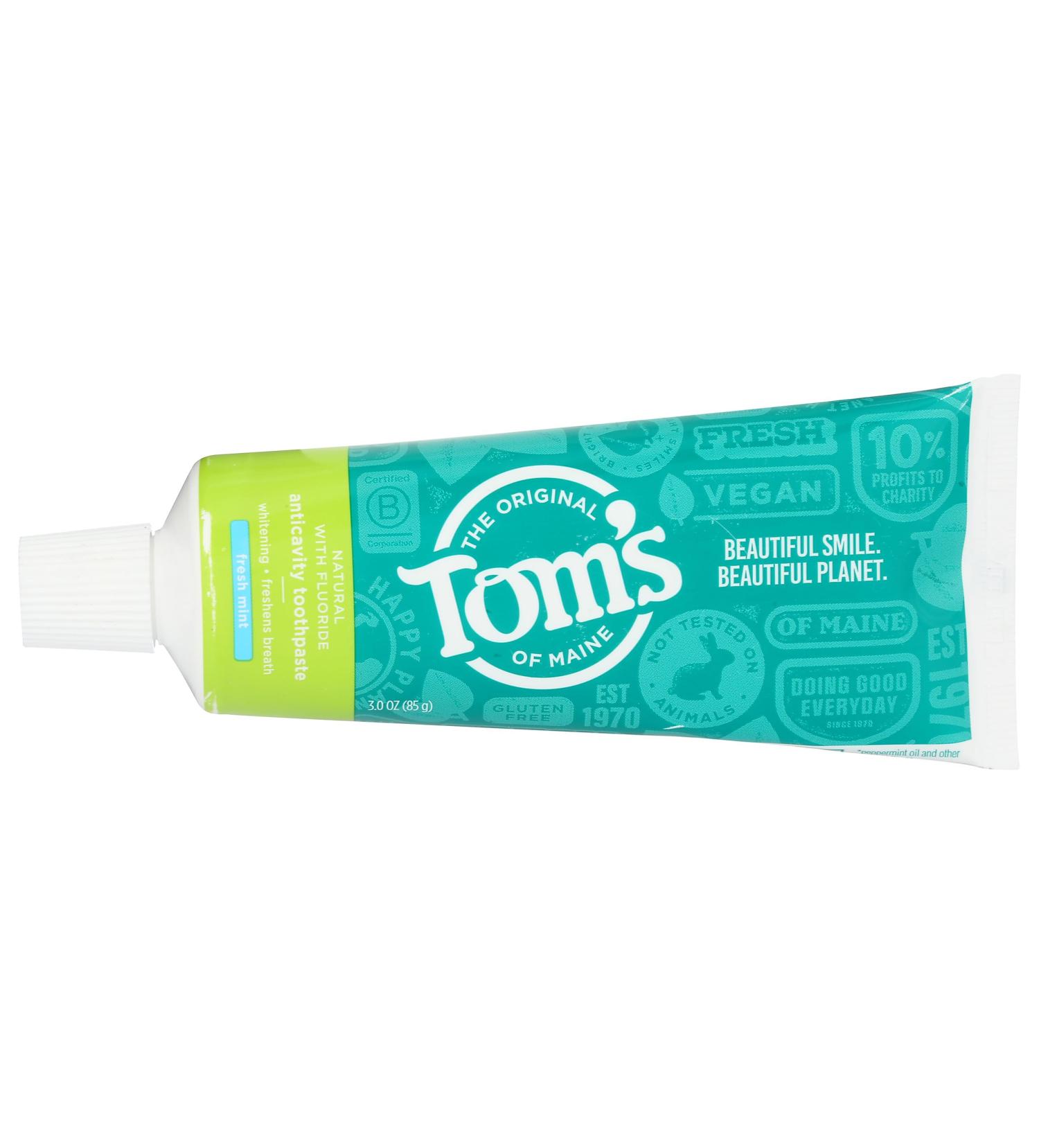 Buy Tom's of Maine Travel Size Anticavity Toothpaste - Fresh Mint 3oz | Natural Oral Care | International Shipping Available - Buy Online on GoSupps.com