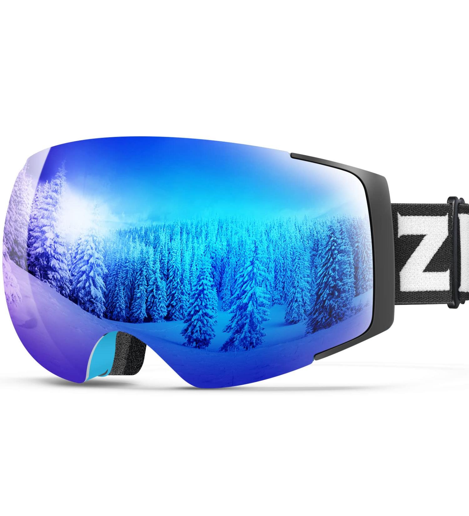 ZIONOR X4 Ski Goggles - Magnetic Lens - Snowboard Goggles for Men Women - Blue Frame - VLT 13.67 - Buy Online on GoSupps.com