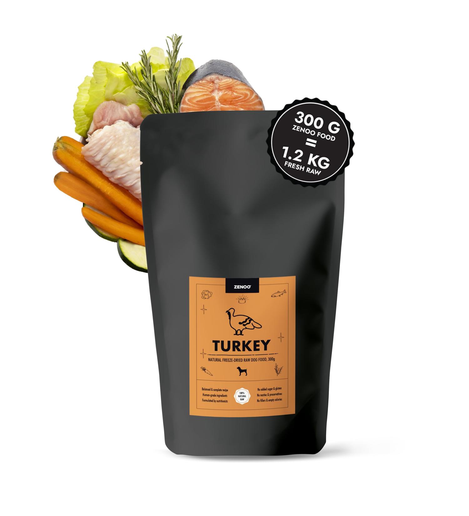 Freeze Dried Dog Food Raw Turkey with Vegetables Fish & Herbs Hypoallergenic & Grain Free Kidney Friendly & Digestible Meat - Buy Online on GoSupps.com