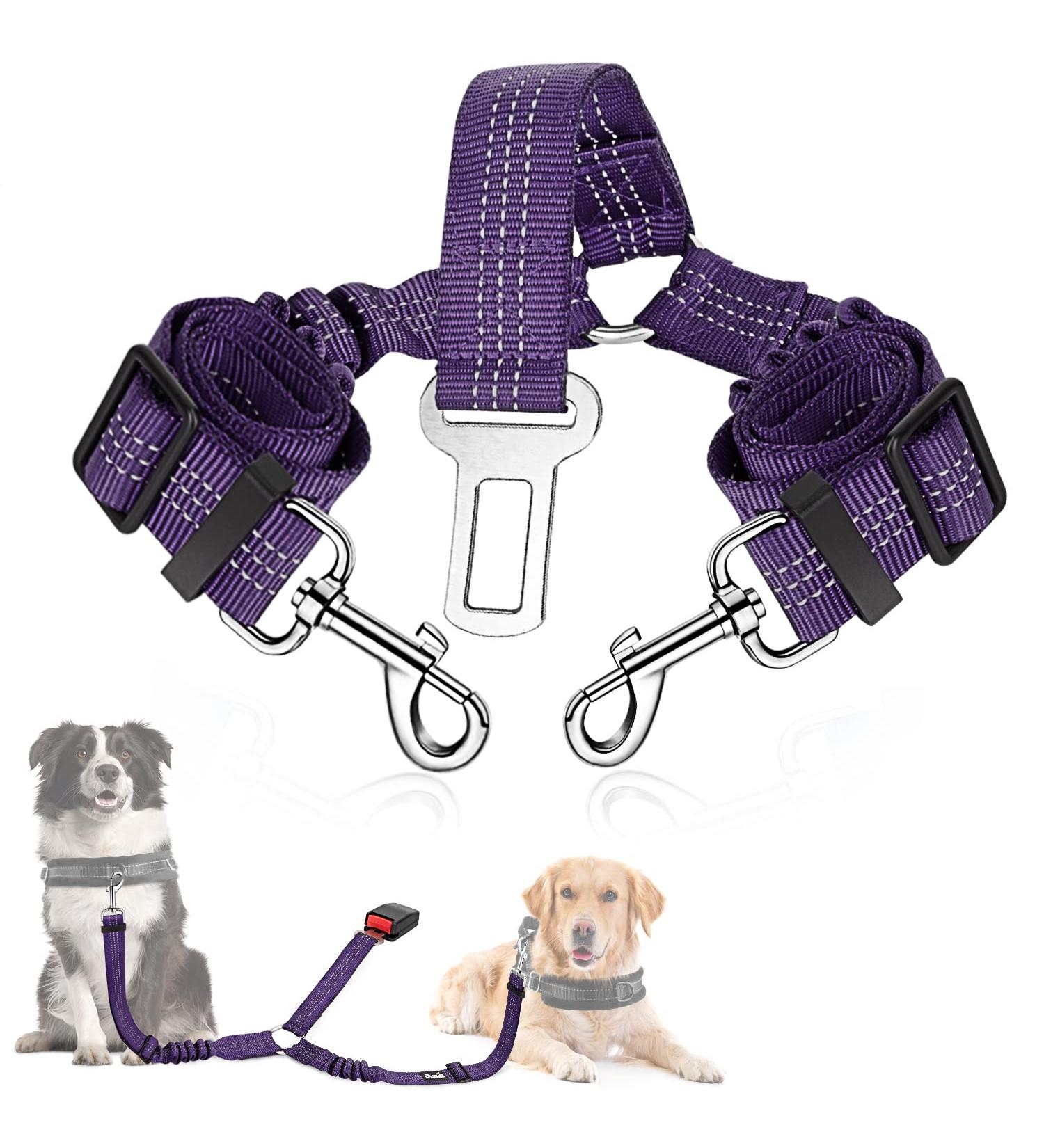 Buy Slowton 2-in-1 Dog Car Seat Belt | Durable Adjustable & Reflective - Ideal for Medium Dogs | International Shipping - Buy Online on GoSupps.com