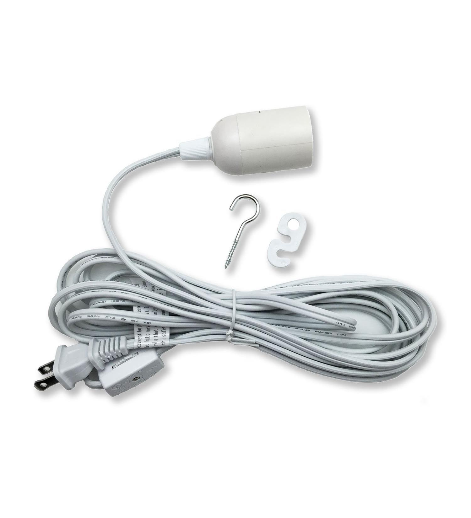 Whirled Planet 12' Hanging Lantern Cord with On/Off Switch (White) - Buy Online on GoSupps.com
