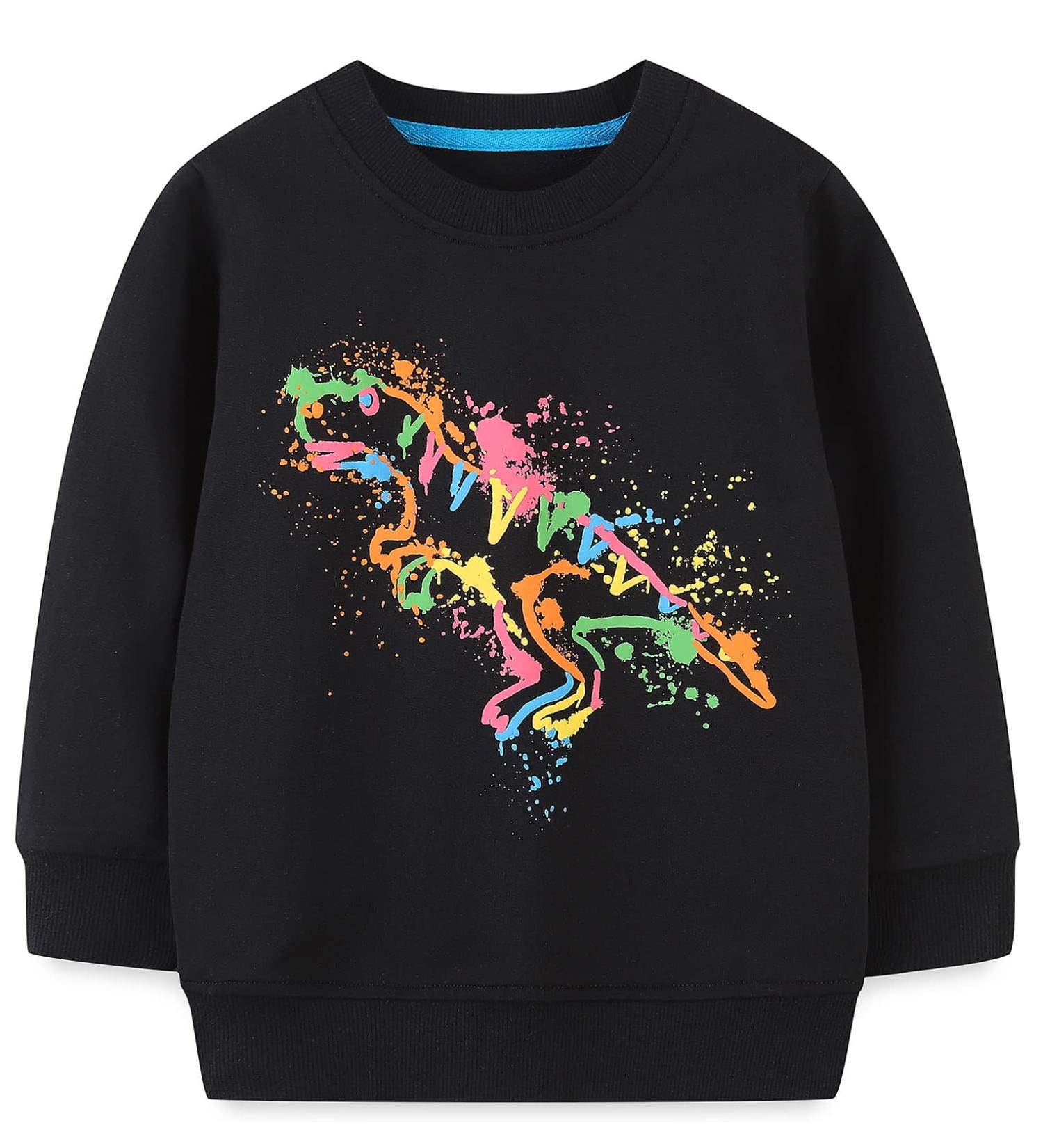 Boys Dinosaur Sweatshirt | Kids Cotton Jumper | Long Sleeve Casual Top | Toddler Girls Shirts | Baby Clothes 1-8 Years | 1-2 Years - Dinosaur 03 - Buy Online on GoSupps.com