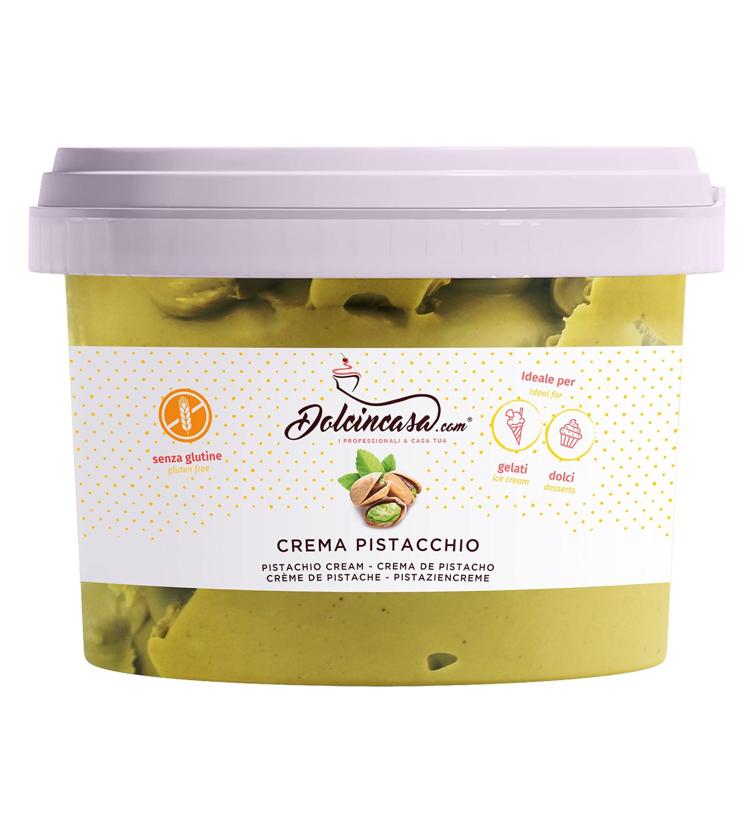 Pistachio Cream 15% Flavor Refined Sweet Melts Spreadable on Ice Cream Desserts Bread Biscuits for Filling Cakes Crepes Gluten-Free Home or Professional Use 500g Pack - Buy Online on GoSupps.com
