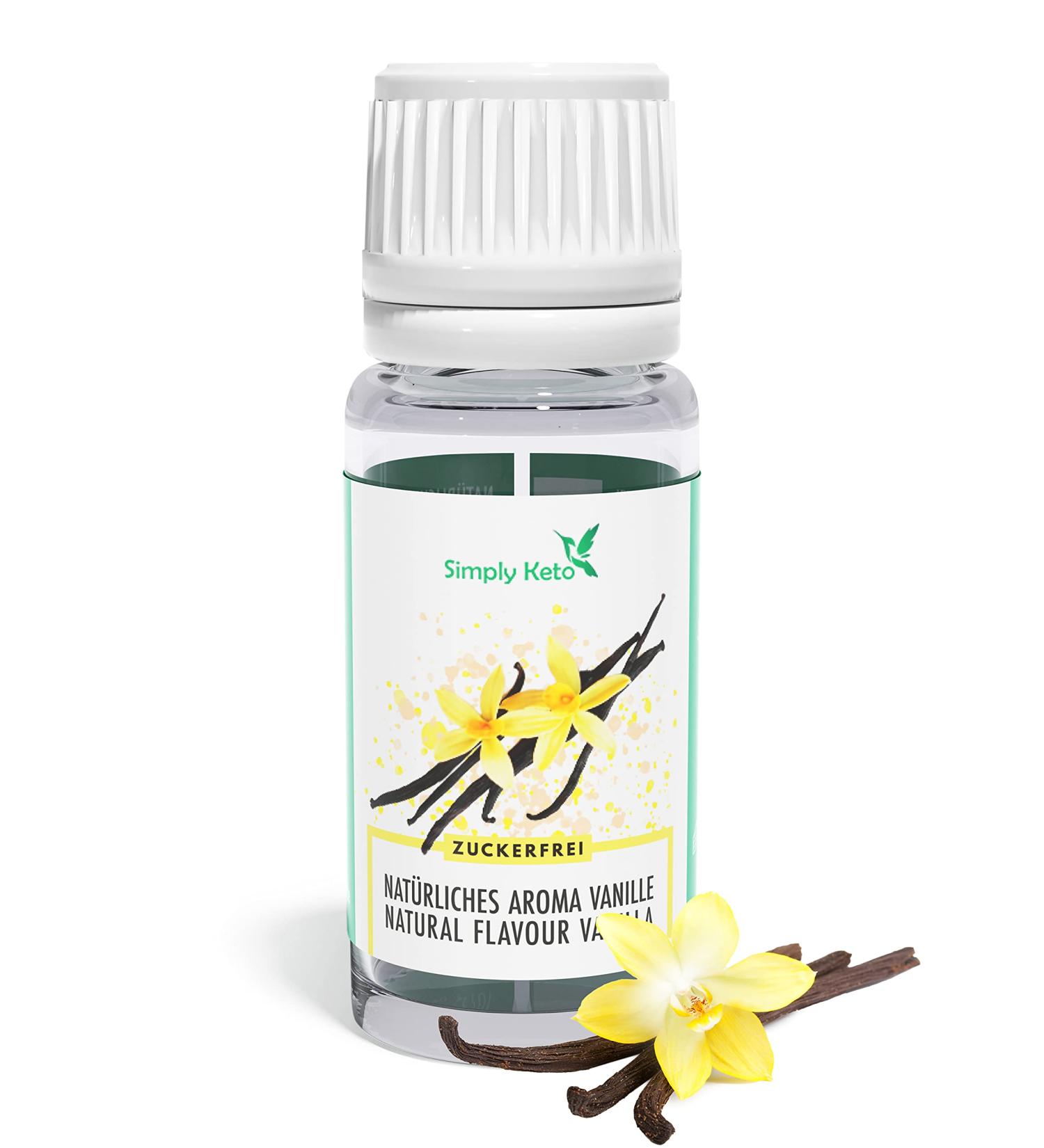 Simply Keto Vanilla Flavor Drops 10ml Zero Calorie Sugar-Free Aroma for Shakes & Porridge Vegan Natural Flavoring - Buy Online on GoSupps.com
