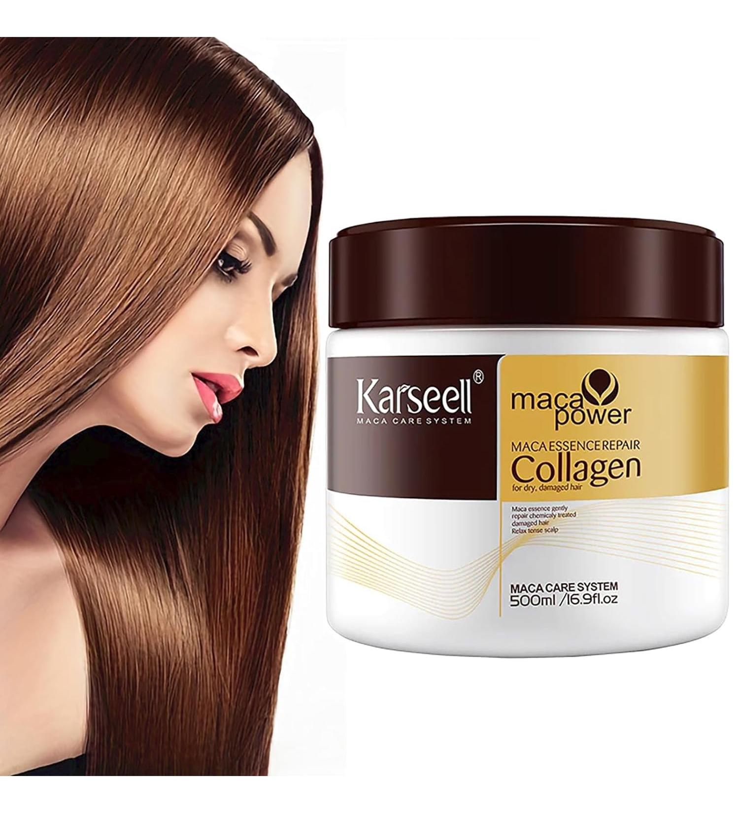 Karsell Collages Hair Mask 500ml - Deep Repair Argan Oil & Collagen Treatment for Dry Damaged Hair - Buy Online on GoSupps.com