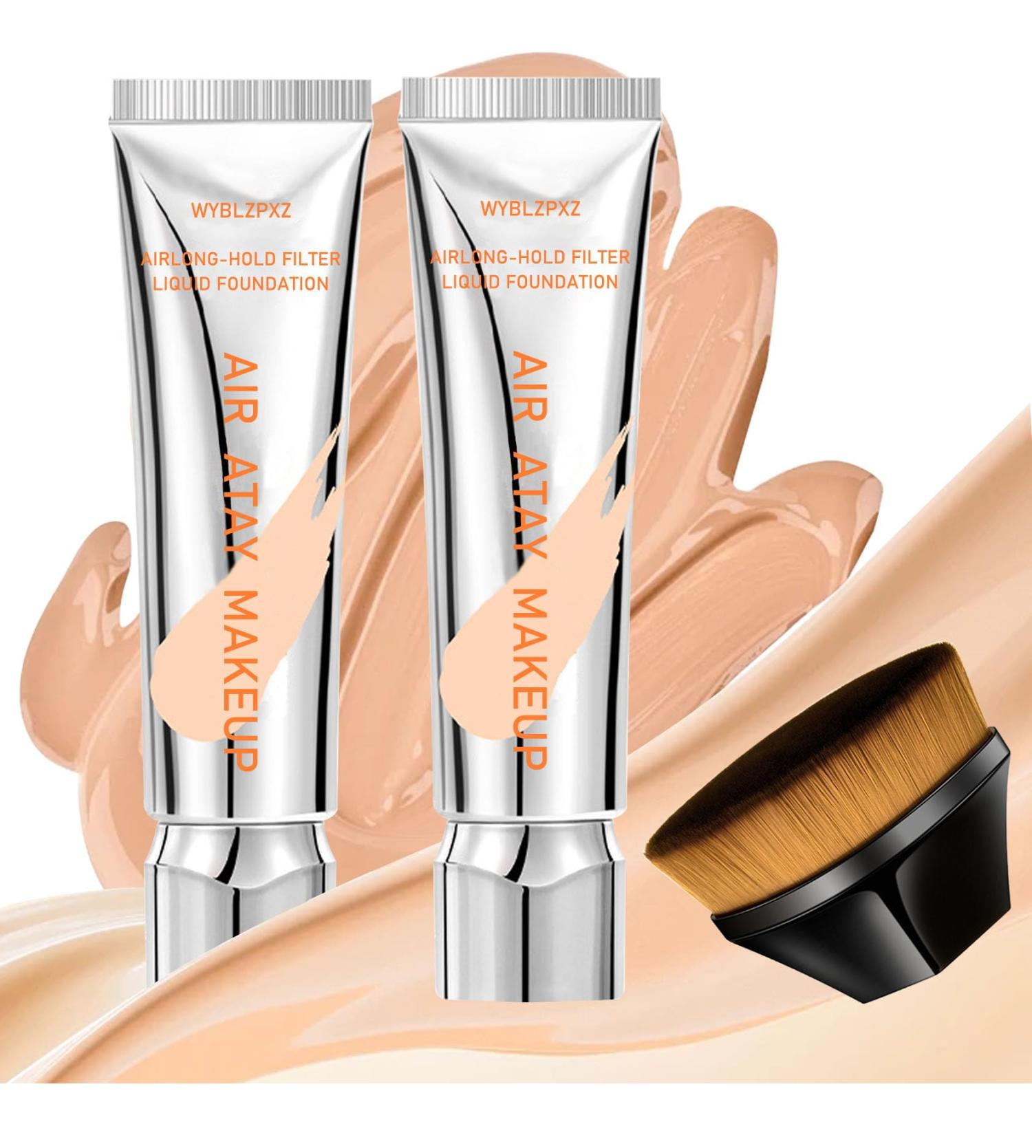 Shop Waterproof Foundation Cream | Full Coverage Lightweight Makeup Kit with Brush - #02 - Long Lasting & Oil Control for Women | International Shipping - Buy Online on GoSupps.com