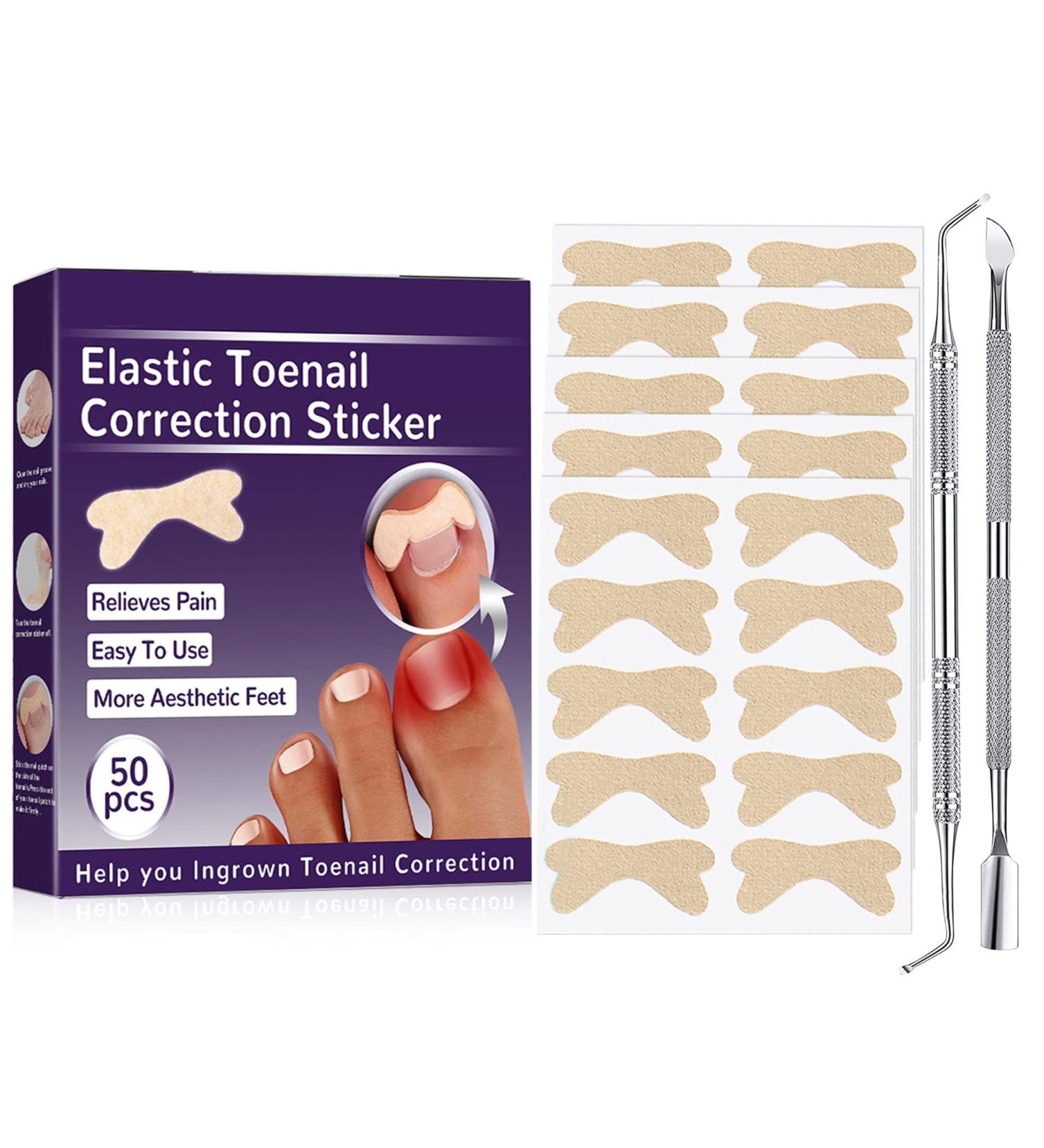 Ingrown Toenail Treatment Kit | Pain Relief Tool for Easy Trimming | Soften Nails & Straighten | Toenail Pain Relief Oil Drops | Natural 50 Patch Treatment - Buy Online on GoSupps.com