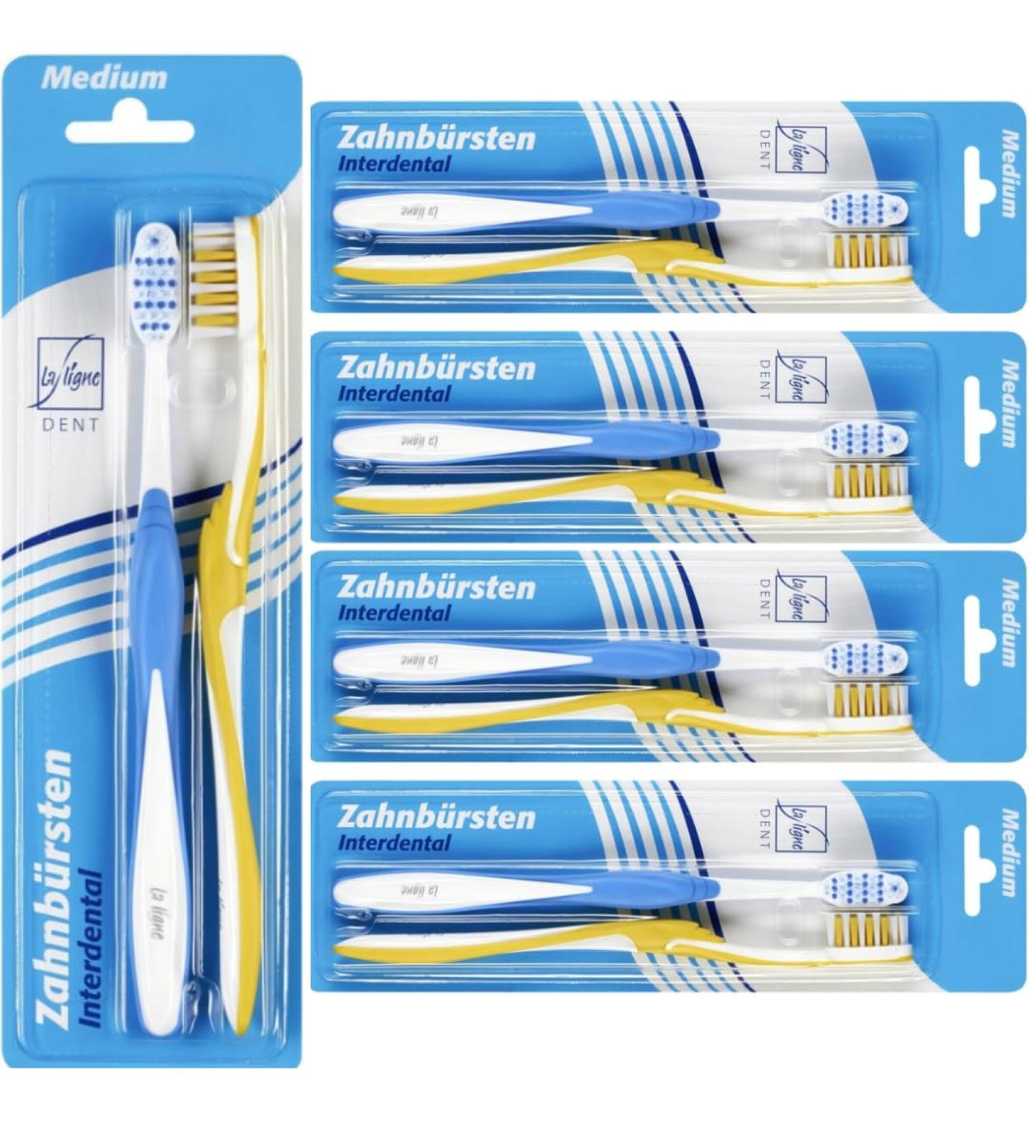 La Ligne Interdental Medium Toothbrushes - 2-Pack (5 Packs) | Premium Oral Care | International Shipping Available - Buy Online on GoSupps.com