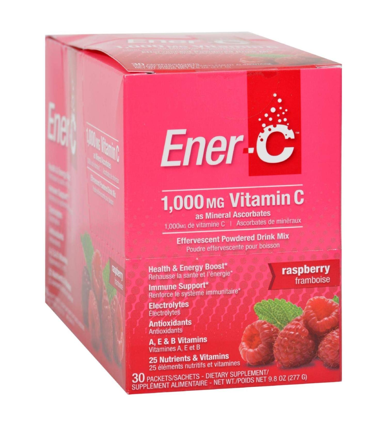 Ener-C Vitamin Drink Mix - Raspberry - 1000 mg - 30 Packets