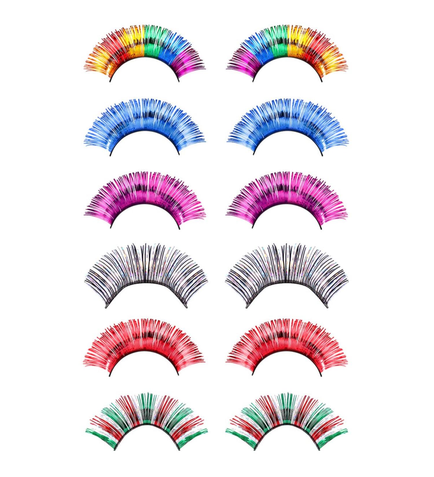 Colorful Eyelashes - 6 Pairs | Frcolor Artificial Eyelashes for Makeup Party & Stage Costume - Shop Internationally! - Buy Online on GoSupps.com