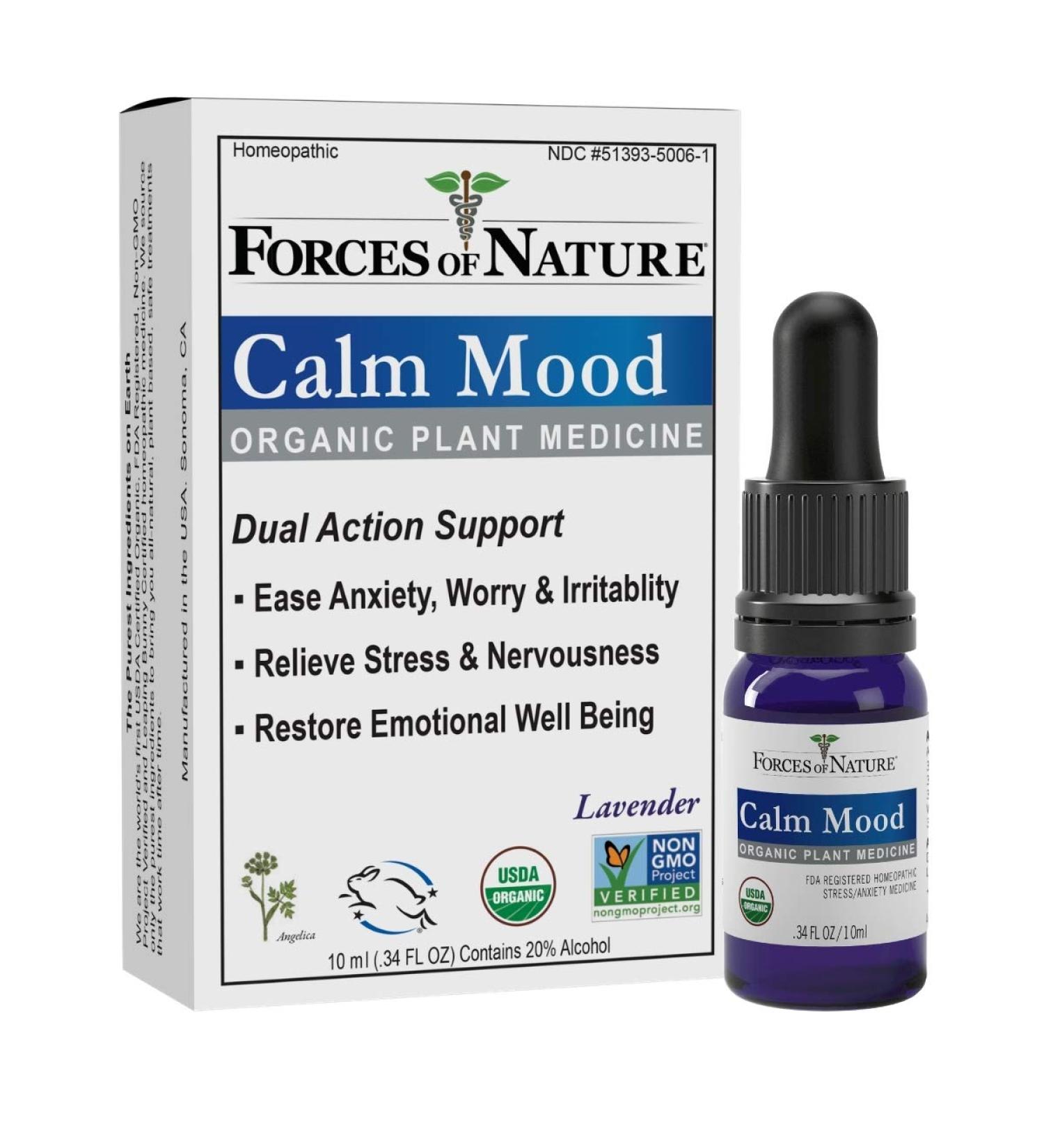 Buy Forces of Nature Calm Mood - Organic Homeopathic Medicine for Stress Mood Swings & Irritability - 0.34 Fl Oz - Buy Online on GoSupps.com