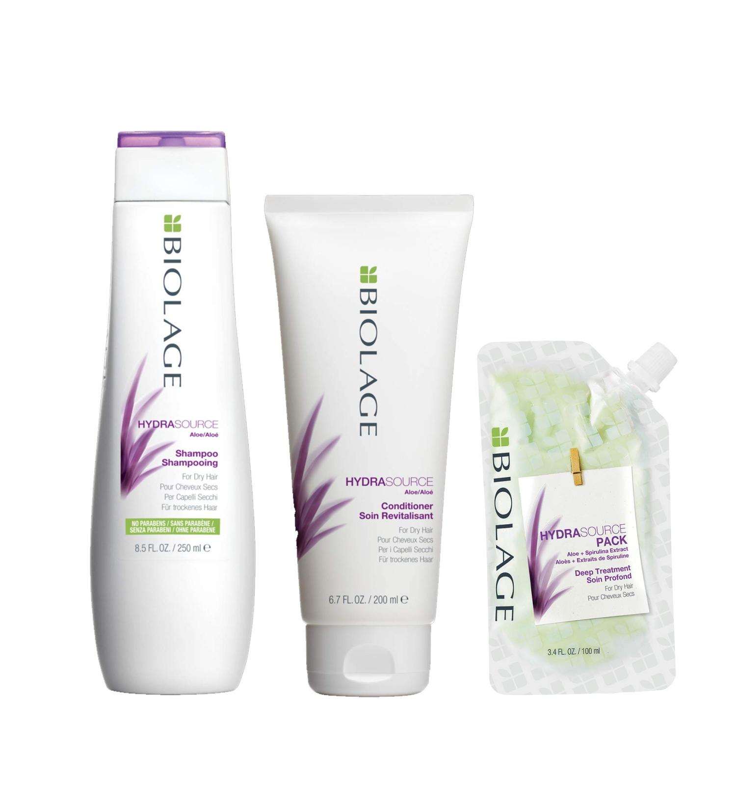 Biolage | HydraSource | Shampoo (250 ml) Conditioner (200 ml) Mask (100 ml) Gift Set - Buy Online on GoSupps.com