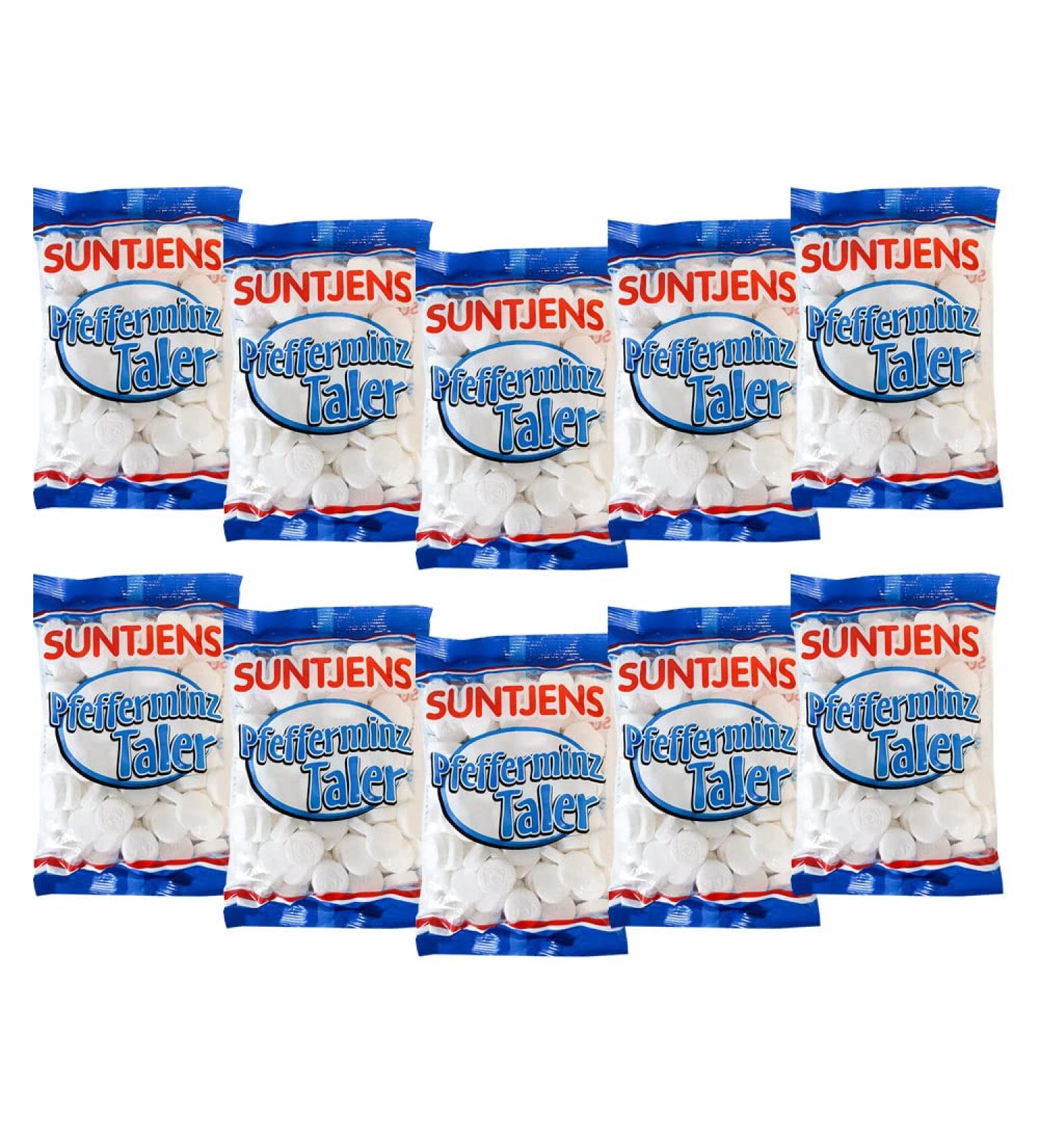 10 x Suntjens Pfefferminztaler - pastilles with peppermint flavour 310 g bag each