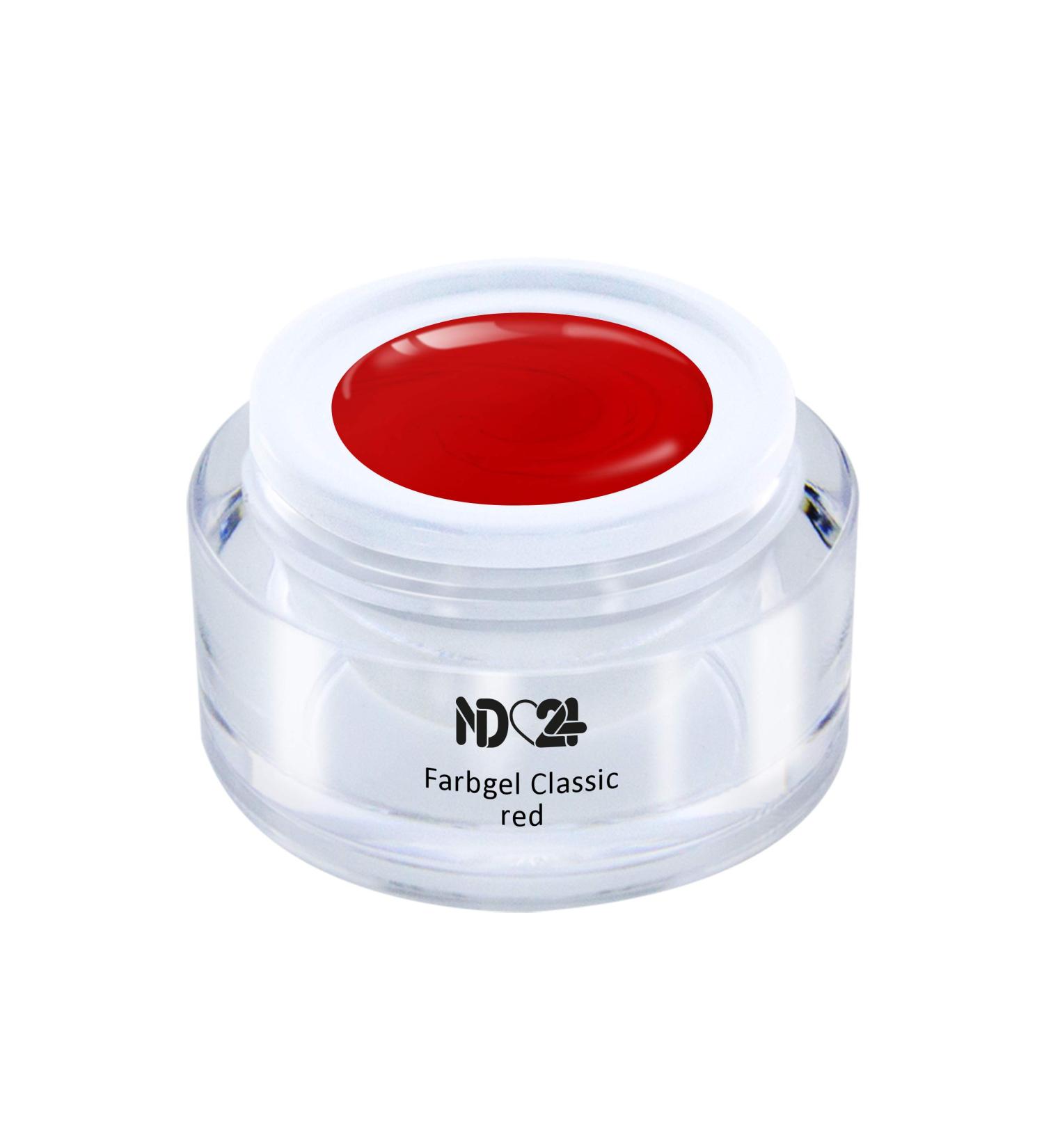 ND24 NAILDESIGN Classic Red Color Gel - Premium UV & LED Suitable Nail Gel High Pigmentation Vegan Made in Germany (5ml) - Buy Online on GoSupps.com