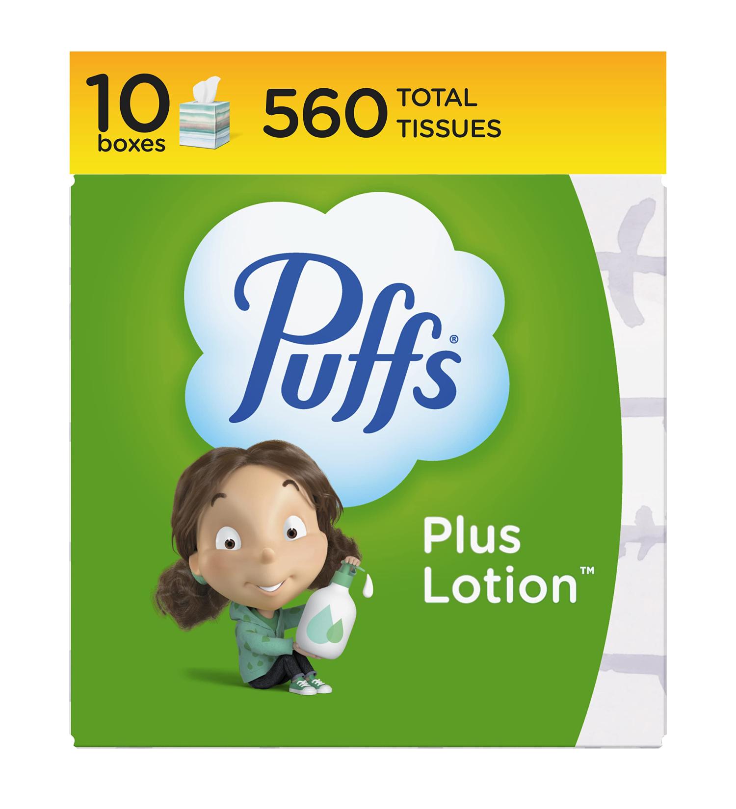 Puffs Plus Lotion Facial Tissues 10 Cubes - 560 Tissues Total - Buy Online on GoSupps.com