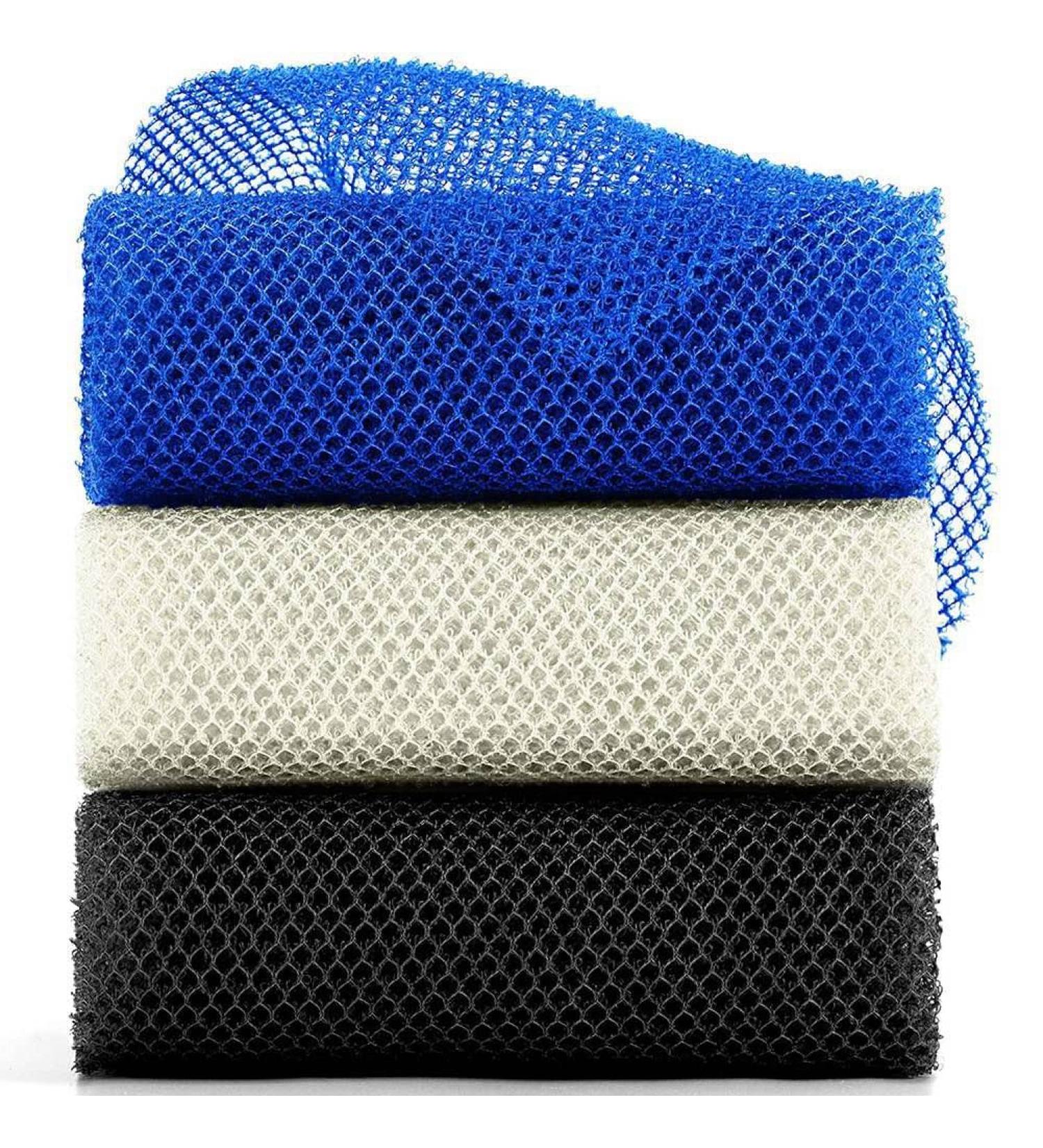 LAPOOH 3 Pieces African Net Long Net Exfoliating Shower Body Scrubber Back Scrubber Skin Smoother - Buy Online on GoSupps.com