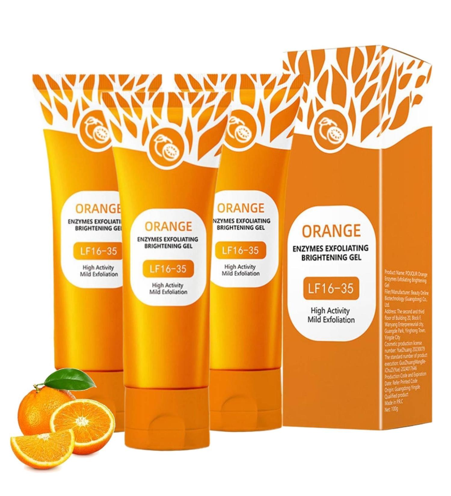 Orange Exfoliating Brightening Gel 50g Gel Exfoliant Visage Et Corps Gommage Corps Exfoliant Gelee Eclaircissante Gommage Gentle Exfoliator For Face Skin Exfoliator For Body (3PC 50g) 3PC 50 g (Lot de 1) - Buy Online on GoSupps.com