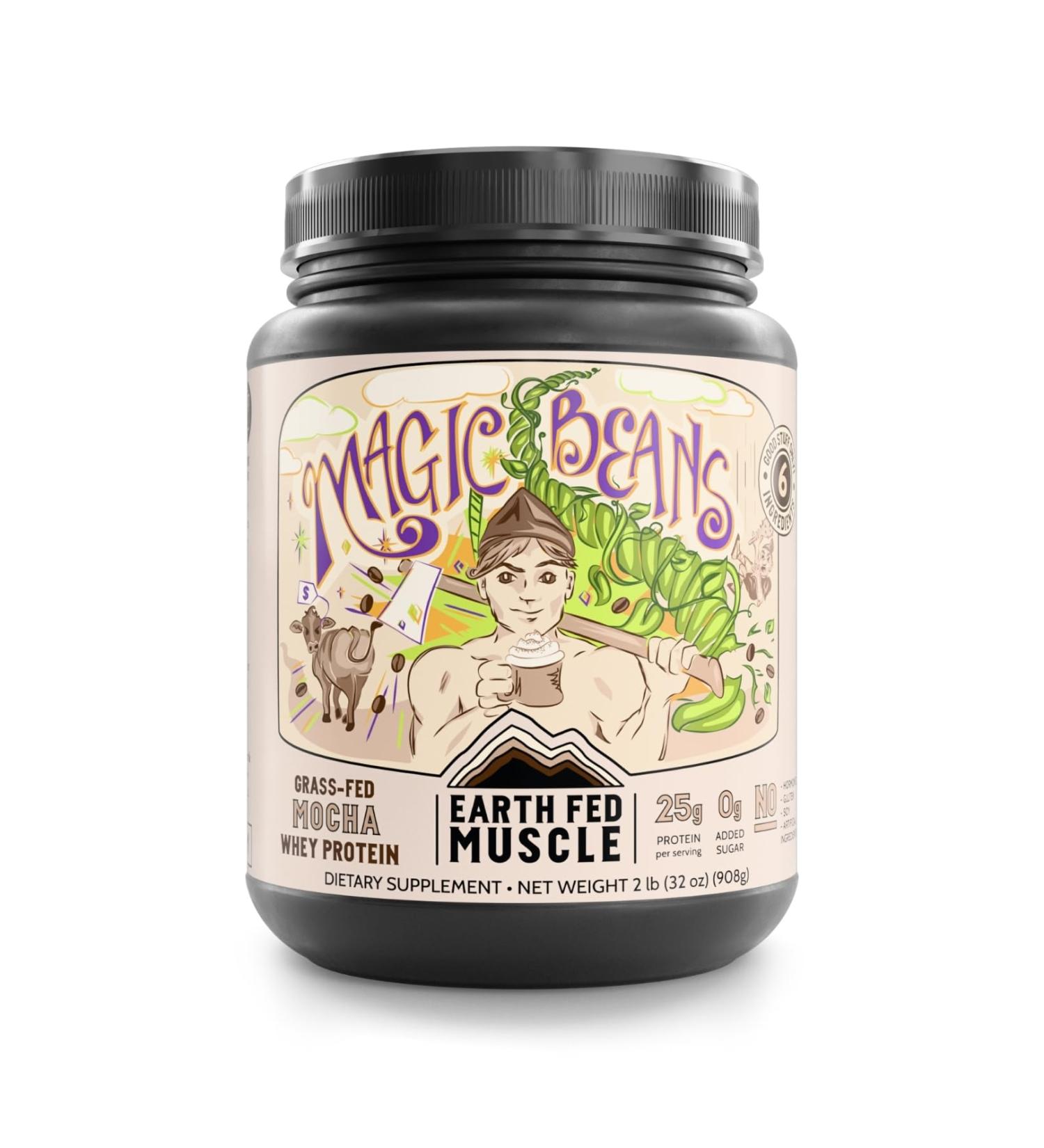 Buy Earth Fed Muscle Magic Beans Mocha Whey Protein Isolate - Non-GMO Gluten Free Keto-Friendly - 2lb 31 Servings - International Shipping Available - Buy Online on GoSupps.com