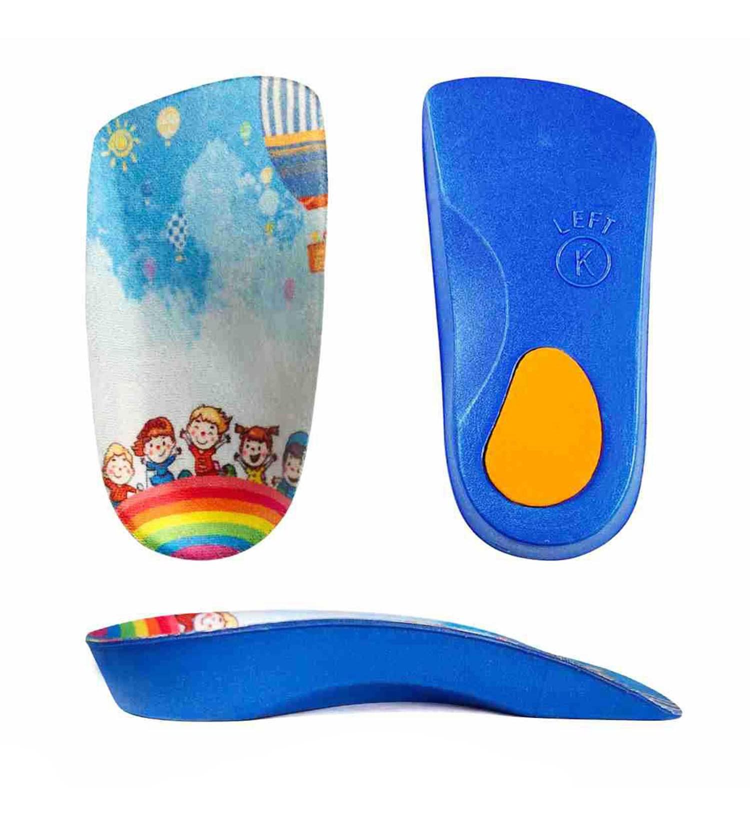 3/4 Length Kids Orthotic Insoles | Cushioning Arch Support for Flat Feet & Heel Pain Relief | PU Foam Inserts for Ages 7-9 - Buy Online on GoSupps.com