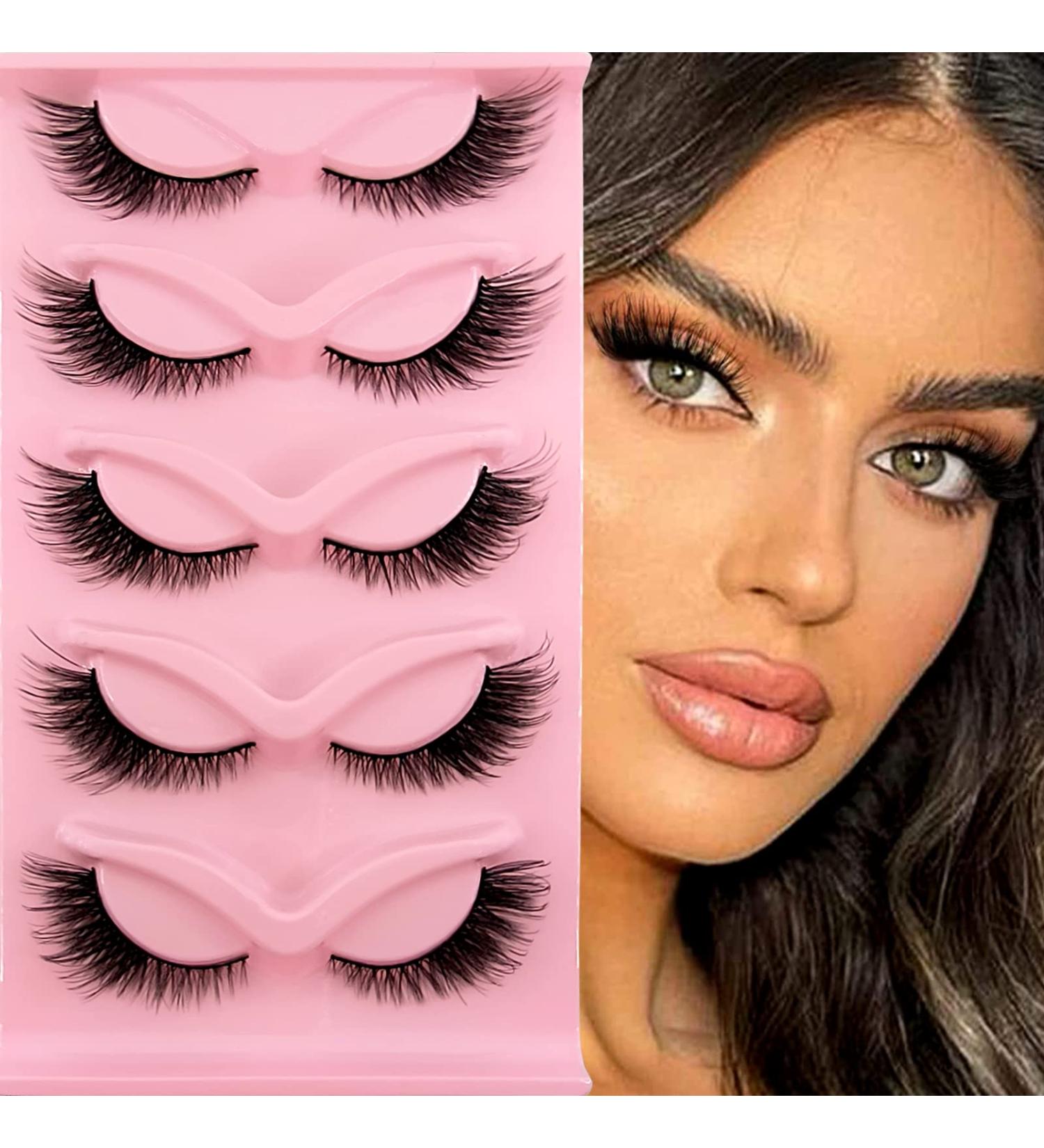 3D Cat Eye False Eyelashes Set Reusable Handmade Faux Mink Extensions | 5 Pairs of Natural Fox Eye Look - Buy Online on GoSupps.com