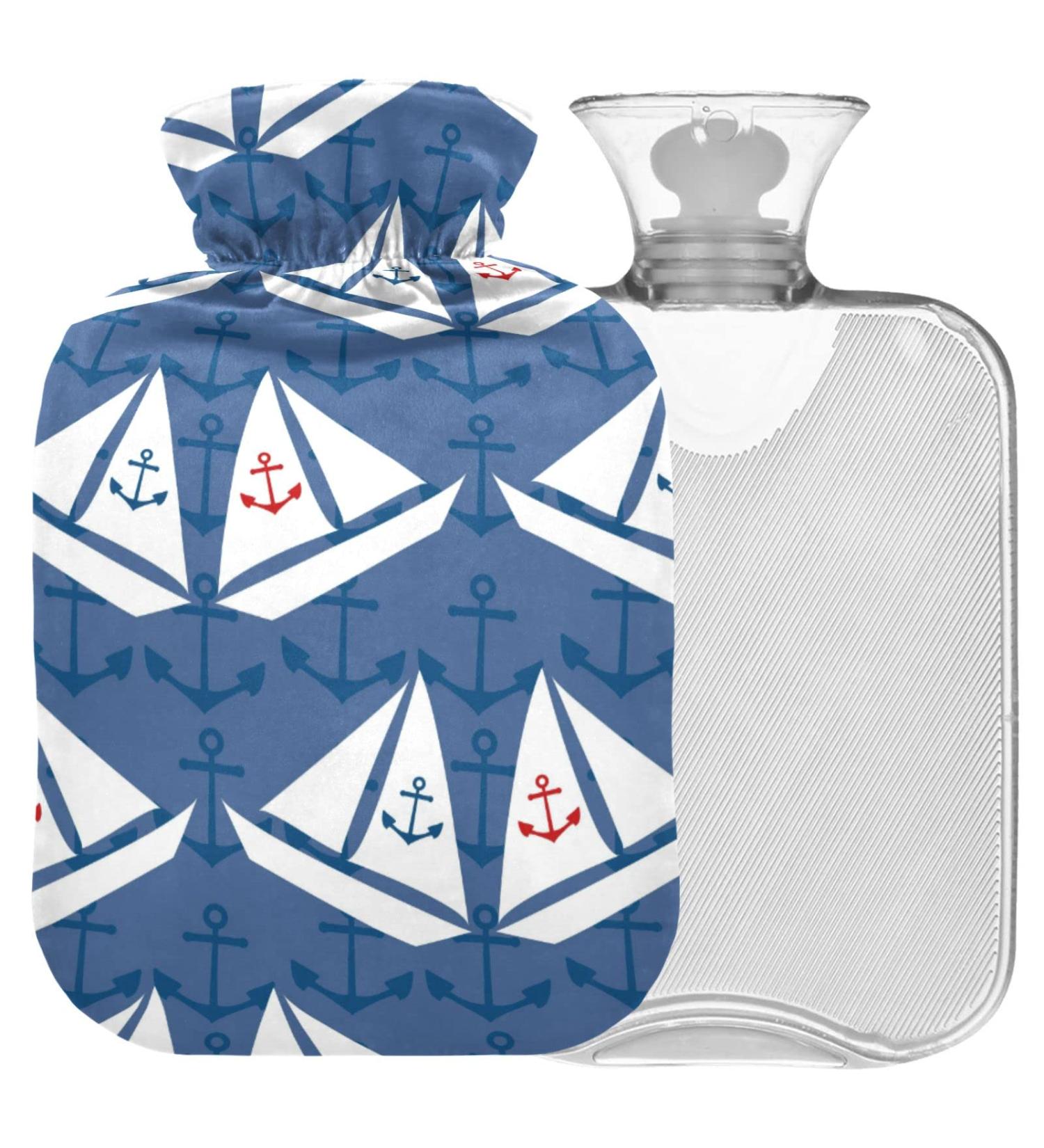 Naanle Sailing Boats Anchor Hot Water Bottle - 2L Transparent Heat Therapy for Pain Relief | Large Bed & Hand/Foot Soothing Solution - Buy Online on GoSupps.com