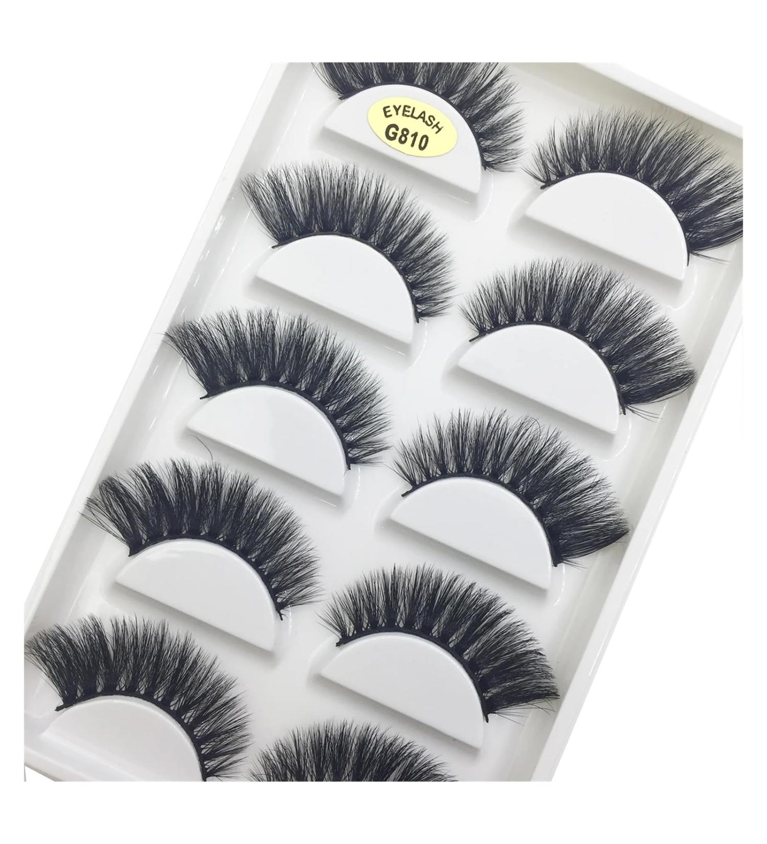 UAMOU 10/50 Boxes 5 Pairs 3D Mink False Eyelashes Soft Lashes Makeup Eyelash Faux Cils Cilios Maquiagem Cheerfully (Color : 5Pairs G810 Size : 10 Boxes 50 Pairs) - Buy Online on GoSupps.com