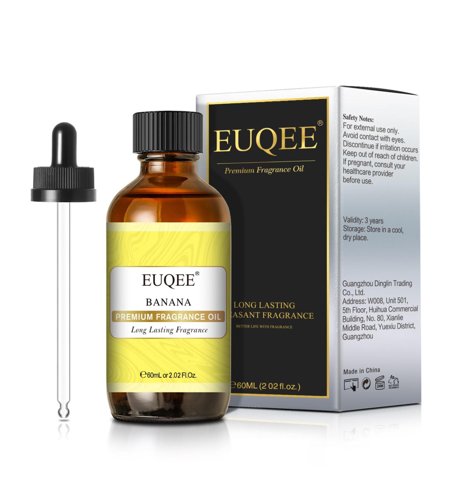 EUQEE Banana Fragrance Oil 60ml - Premium Aromatherapy Essential Oil for Diffusers & Candle Making - Buy Online on GoSupps.com